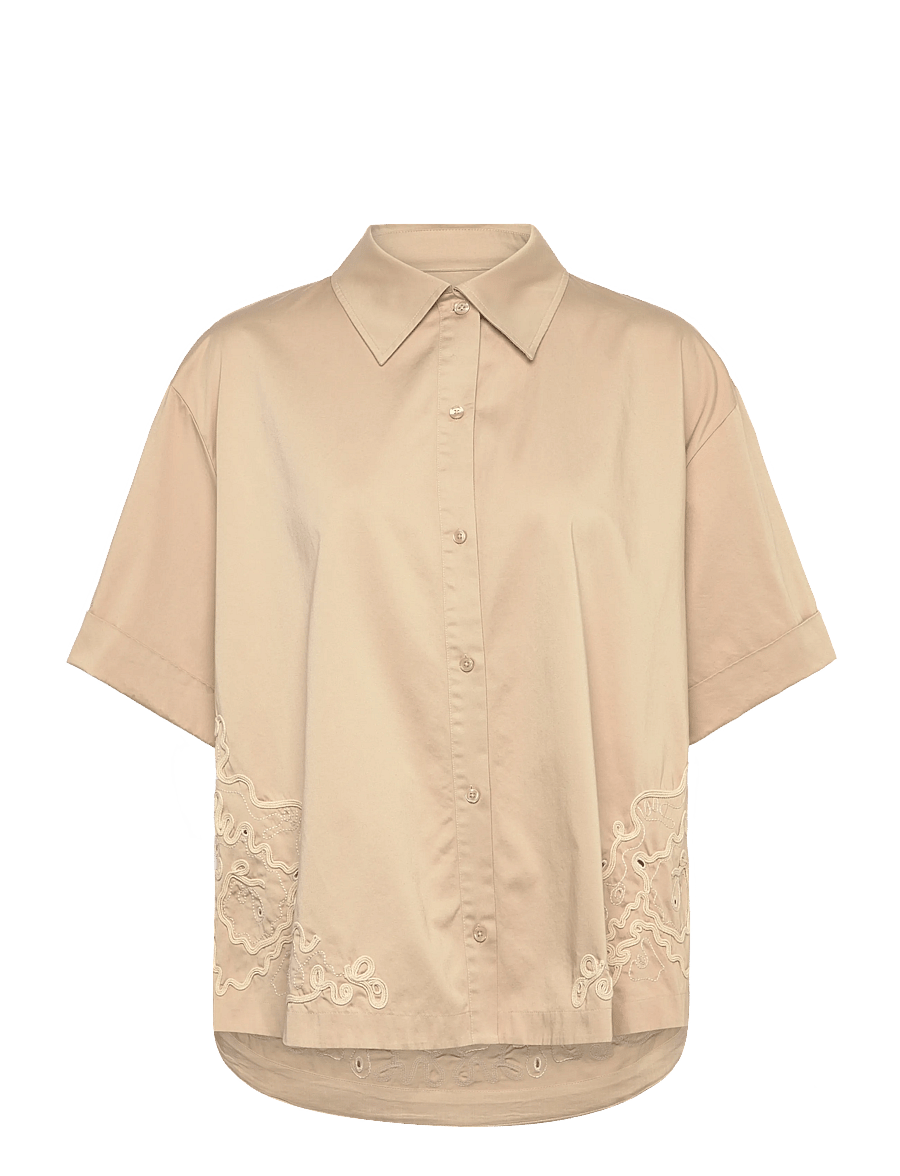 BOSS - C_Balembroi - kurzärmlige hemden - open beige - 1