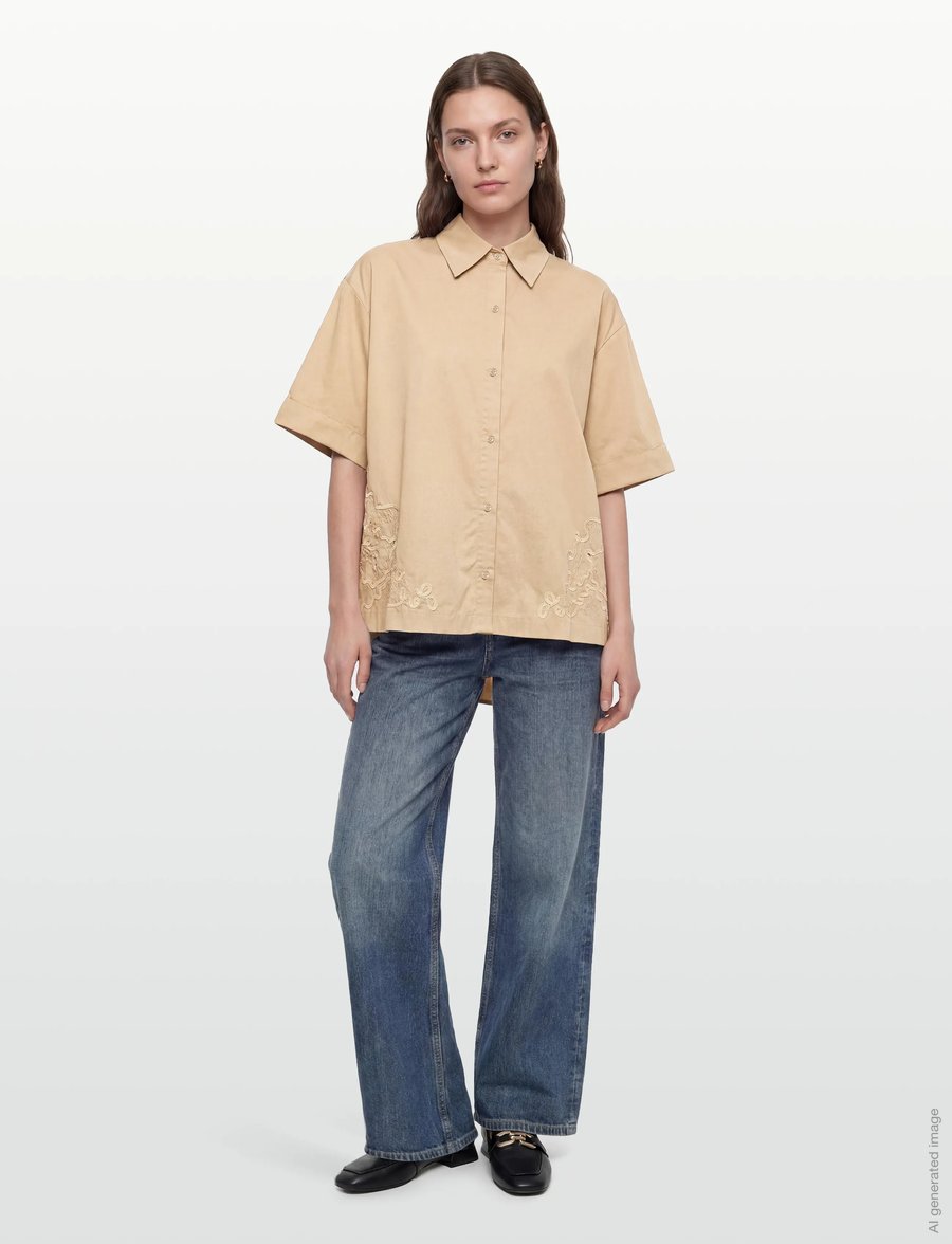 BOSS - C_Balembroi - kurzärmlige hemden - open beige - 0
