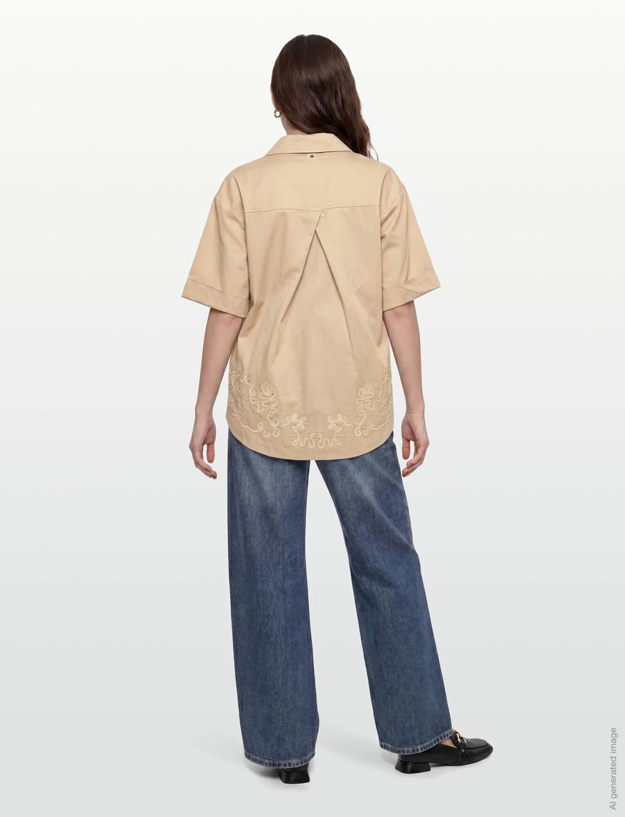 BOSS - C_Balembroi - kurzärmlige hemden - open beige - 4