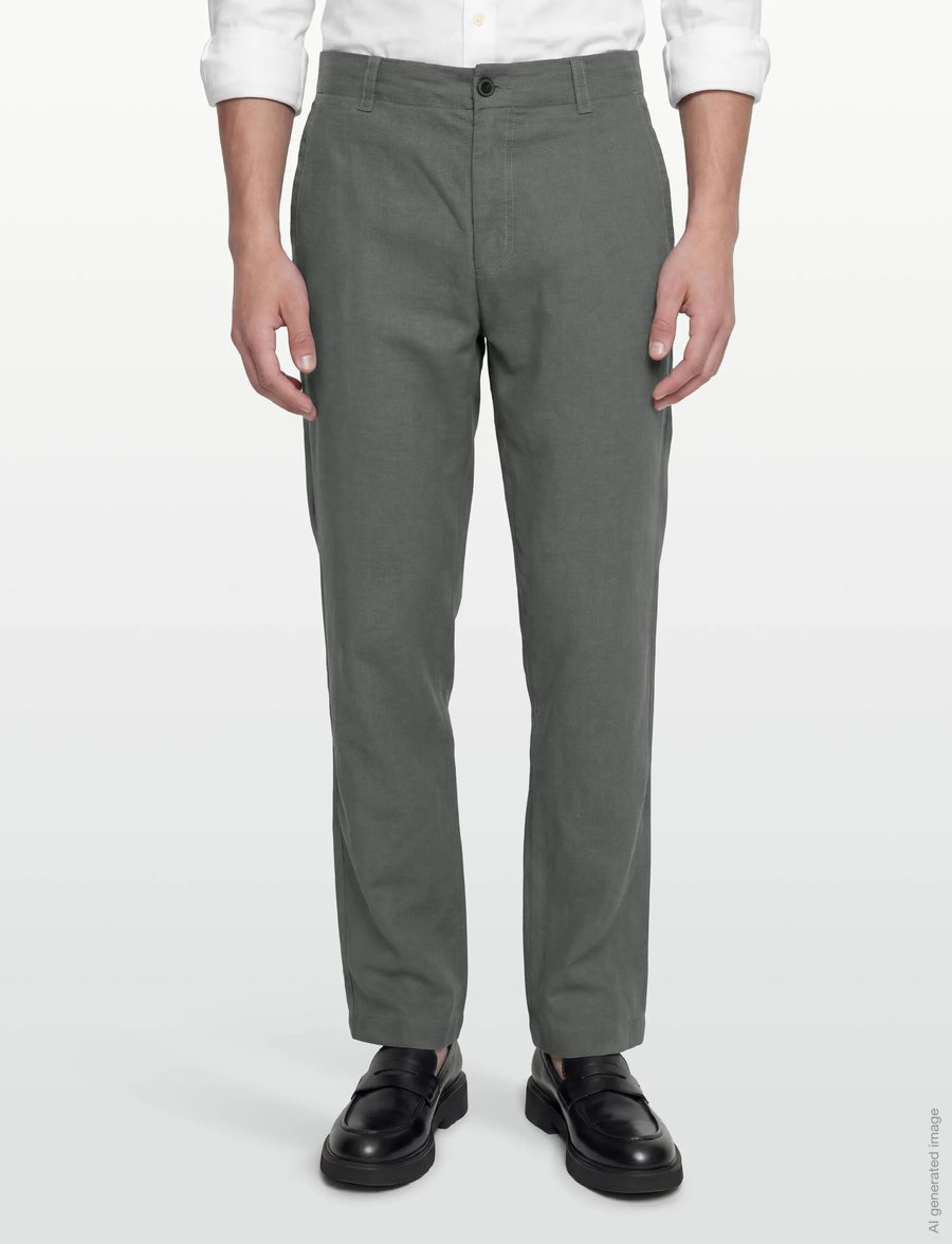 BOSS - Sanderson-L-3 - leinenhosen - open grey - 3