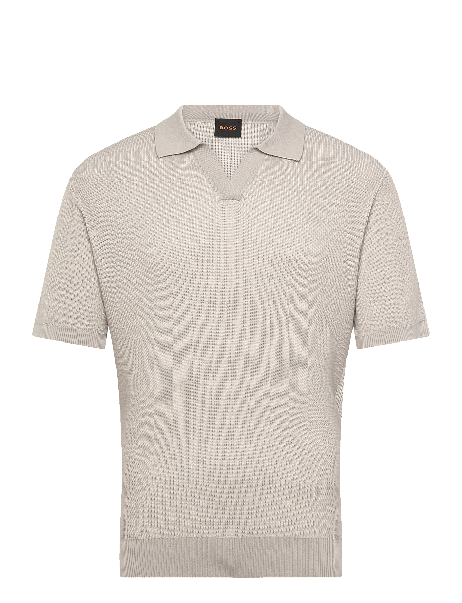 BOSS - Aravolo - dzianinowe bluzki polo - open grey - 0