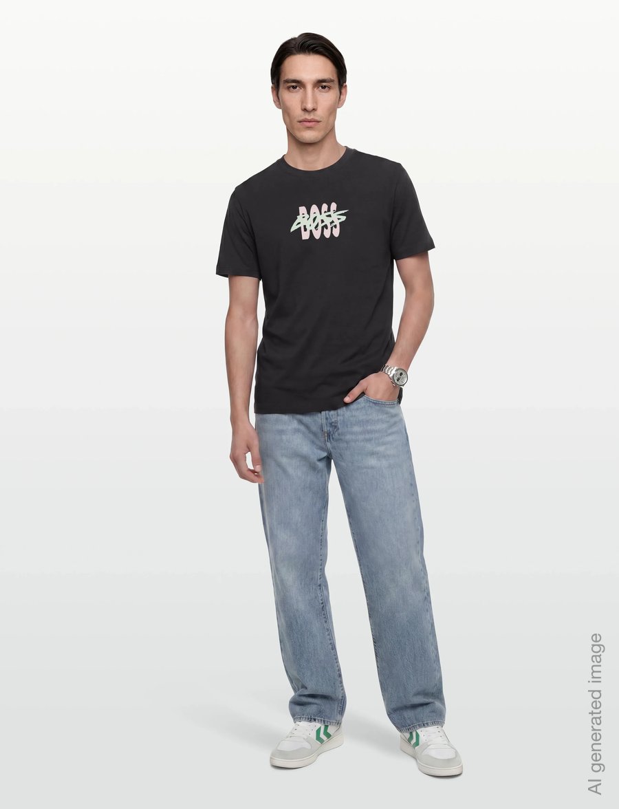 BOSS - Te_Bass - short-sleeved t-shirts - black - 0