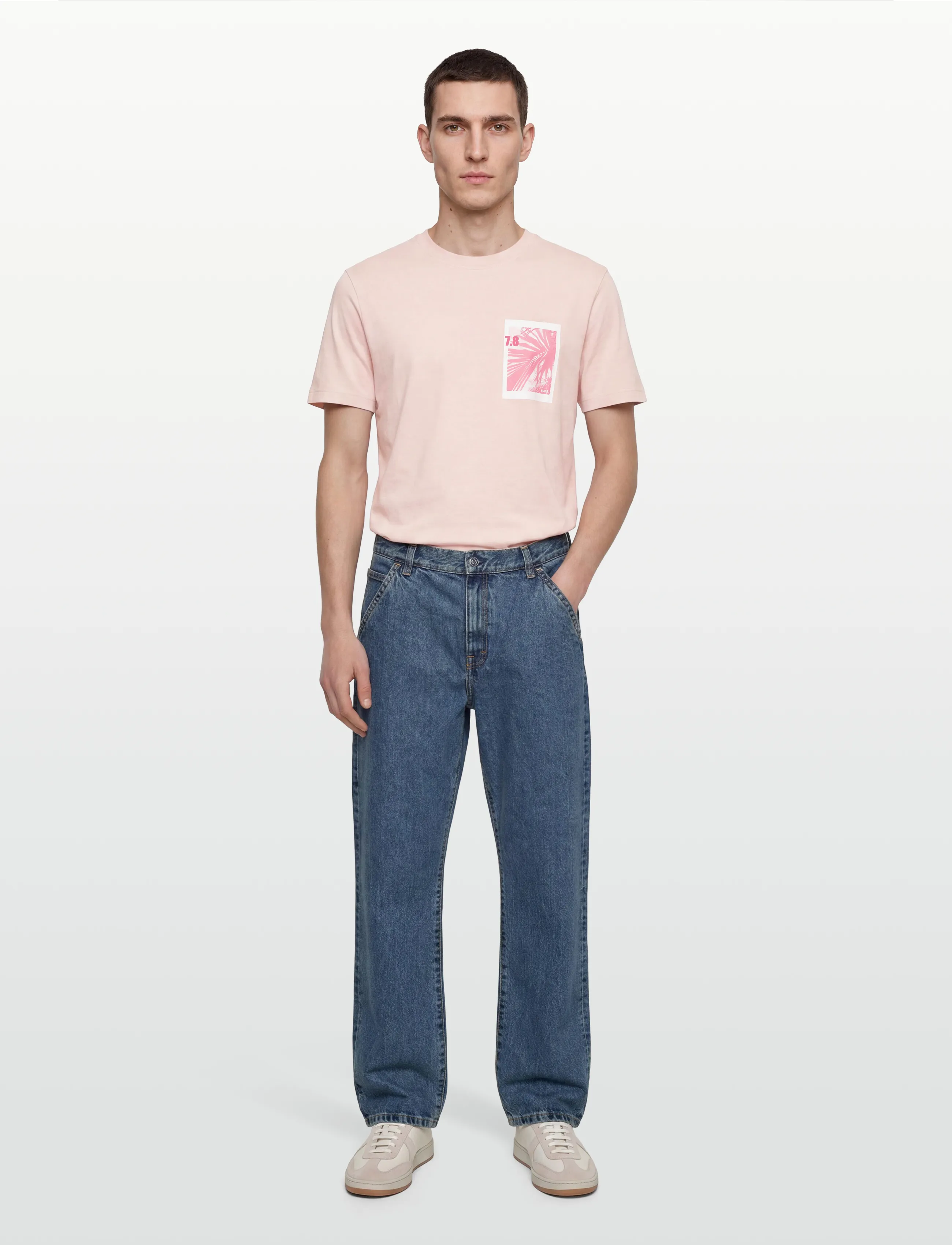 BOSS Te_Board, Mænd, T-shirt Med Grafisk Tryk, Pink, Str: M