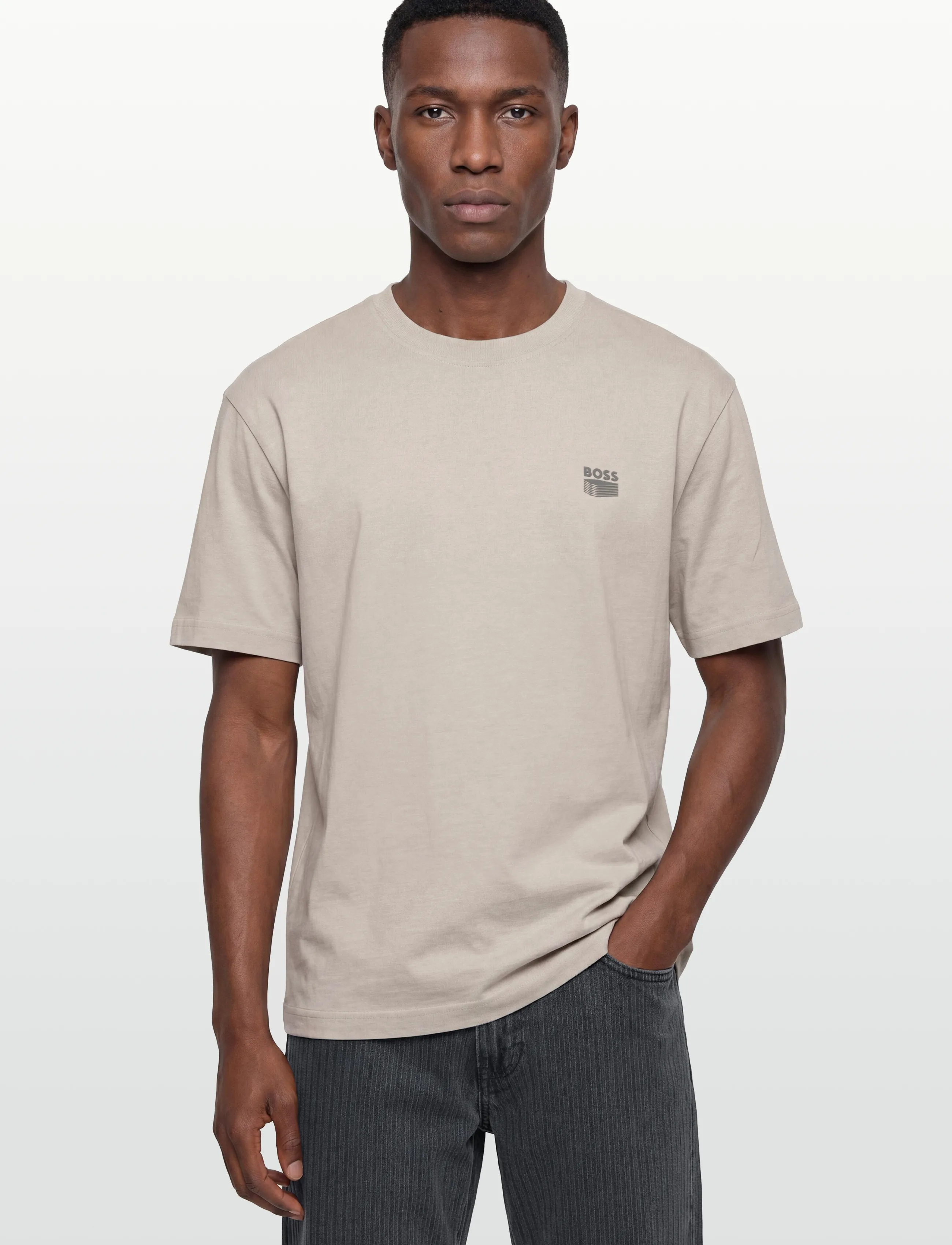 BOSS - Te_Brutalism - kortærmede t-shirts - open grey - 3