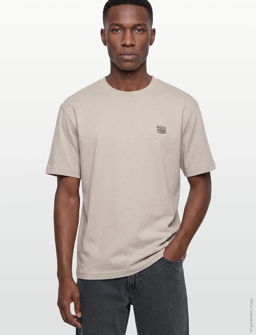BOSS - Te_Brutalism - kortærmede t-shirts - open grey - 3