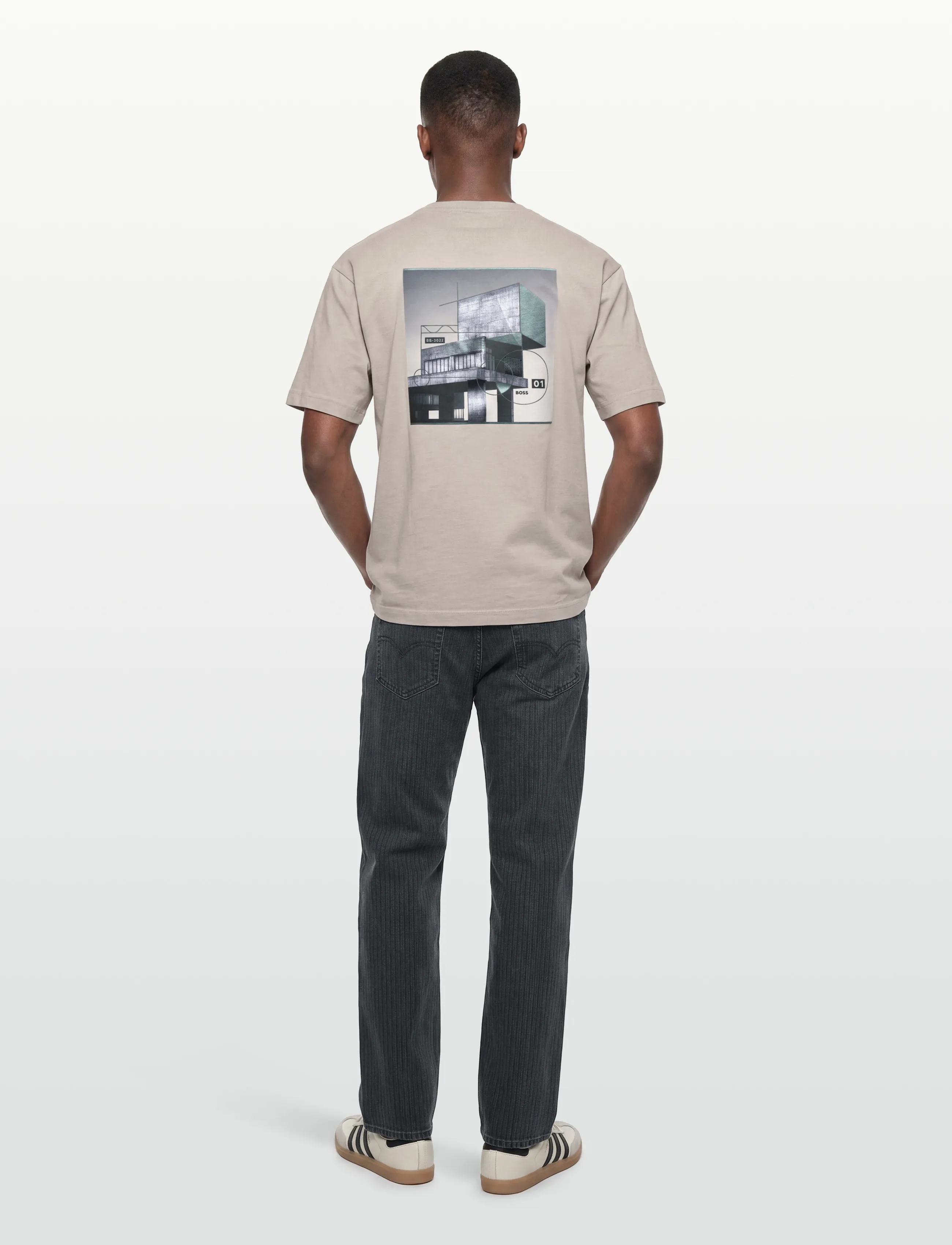 BOSS - Te_Brutalism - kortærmede t-shirts - open grey - 4