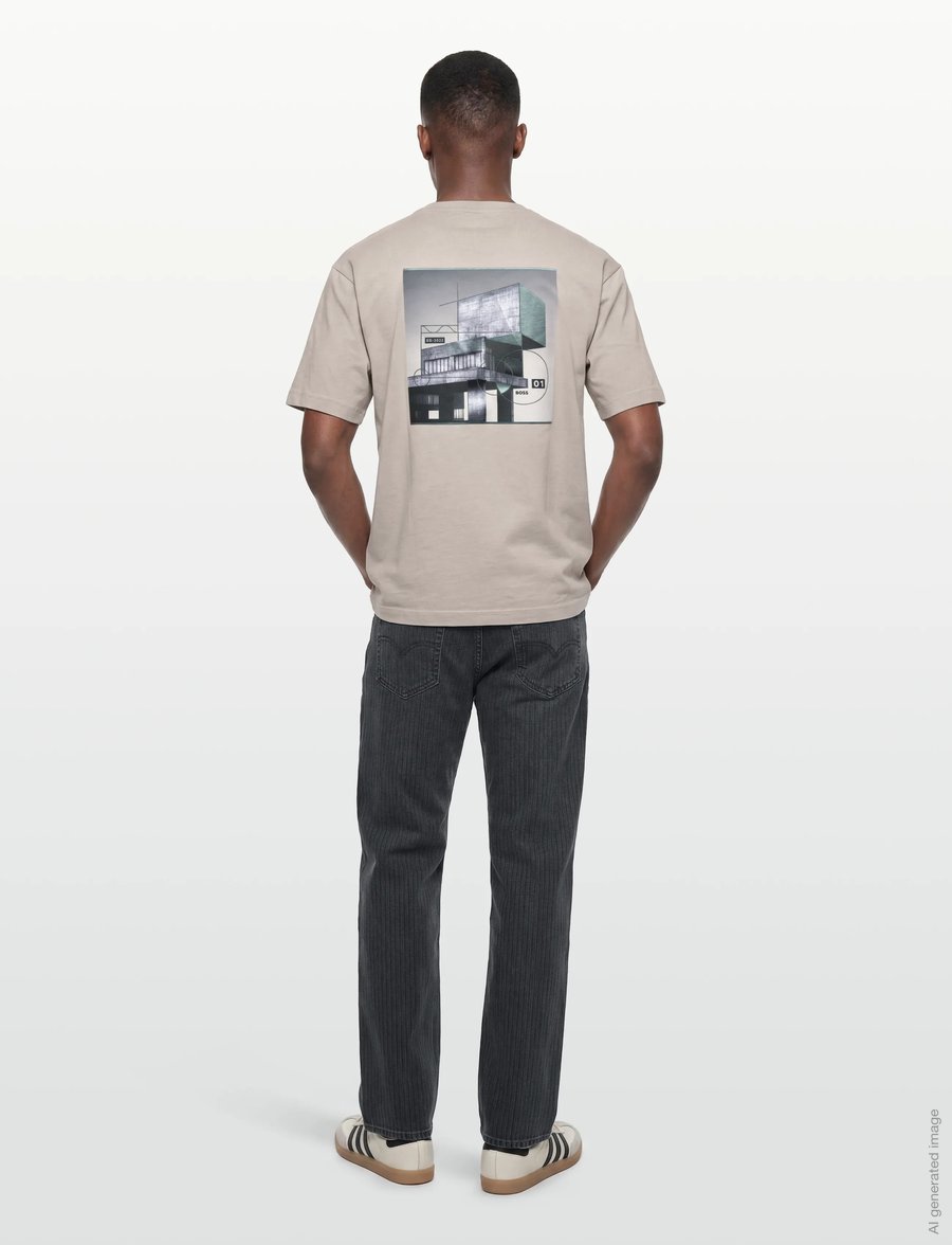 BOSS - Te_Brutalism - kortærmede t-shirts - open grey - 4