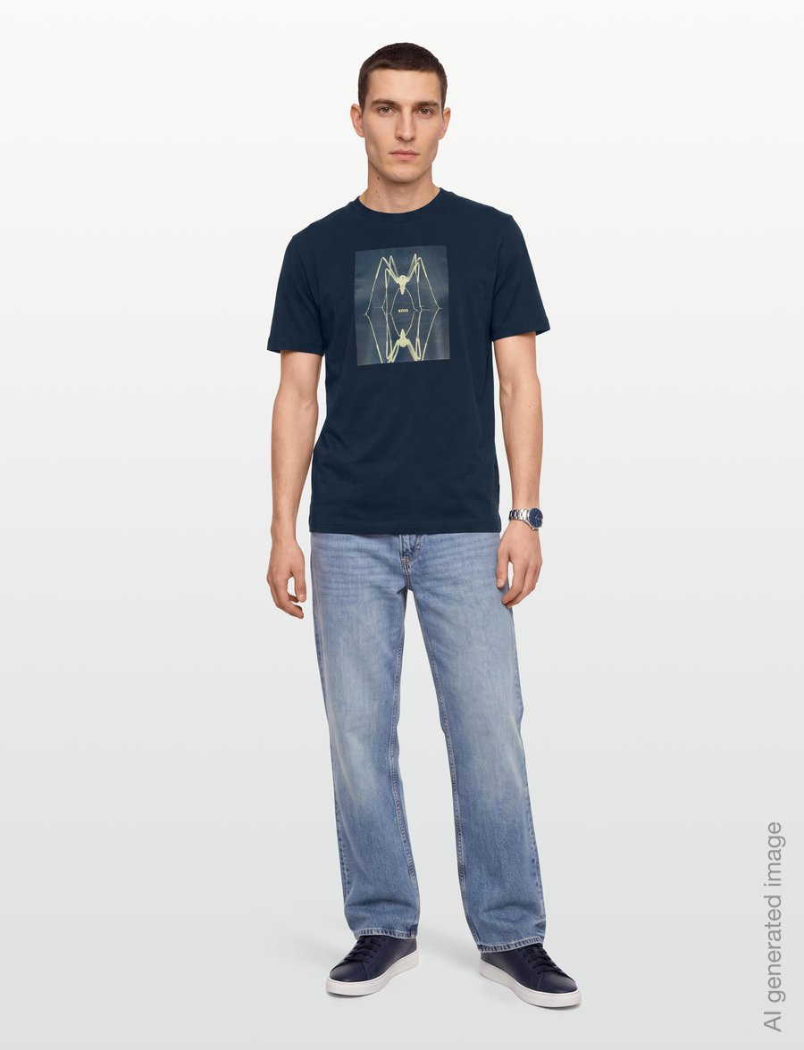 BOSS - Te_Creature - kurzärmelige t-shirts - dark blue - 0