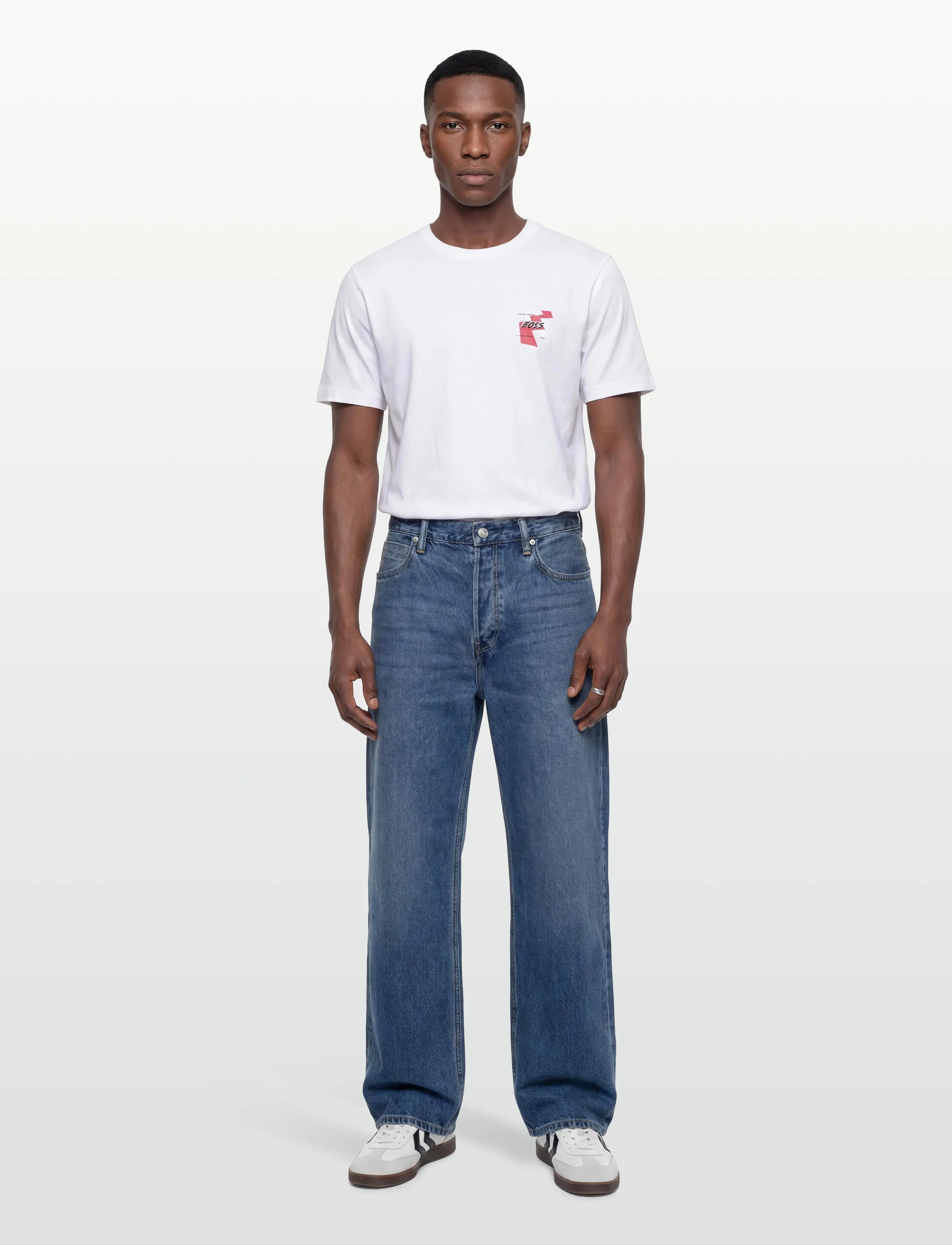 BOSS Te_Movement, Mænd, Grafisk T-shirt, Hvid, Str: M