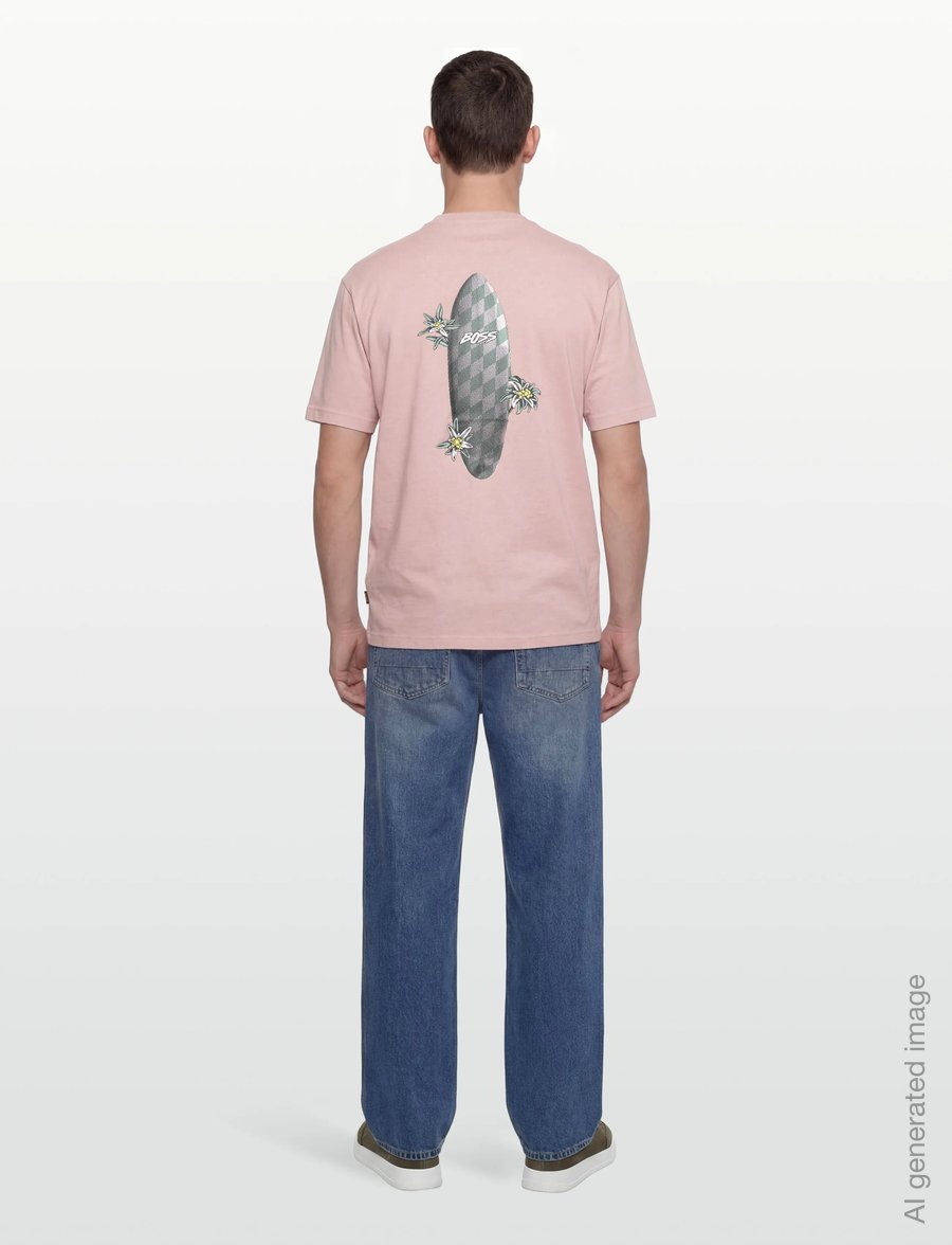 BOSS - Te_SurfWash - short-sleeved t-shirts - open pink - 4