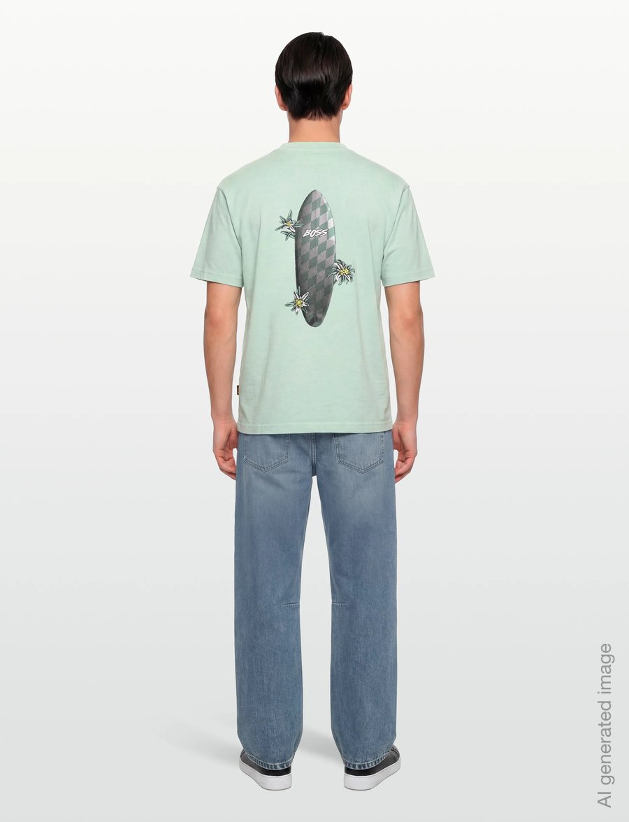 BOSS - Te_SurfWash - short-sleeved t-shirts - turquoise/aqua - 4