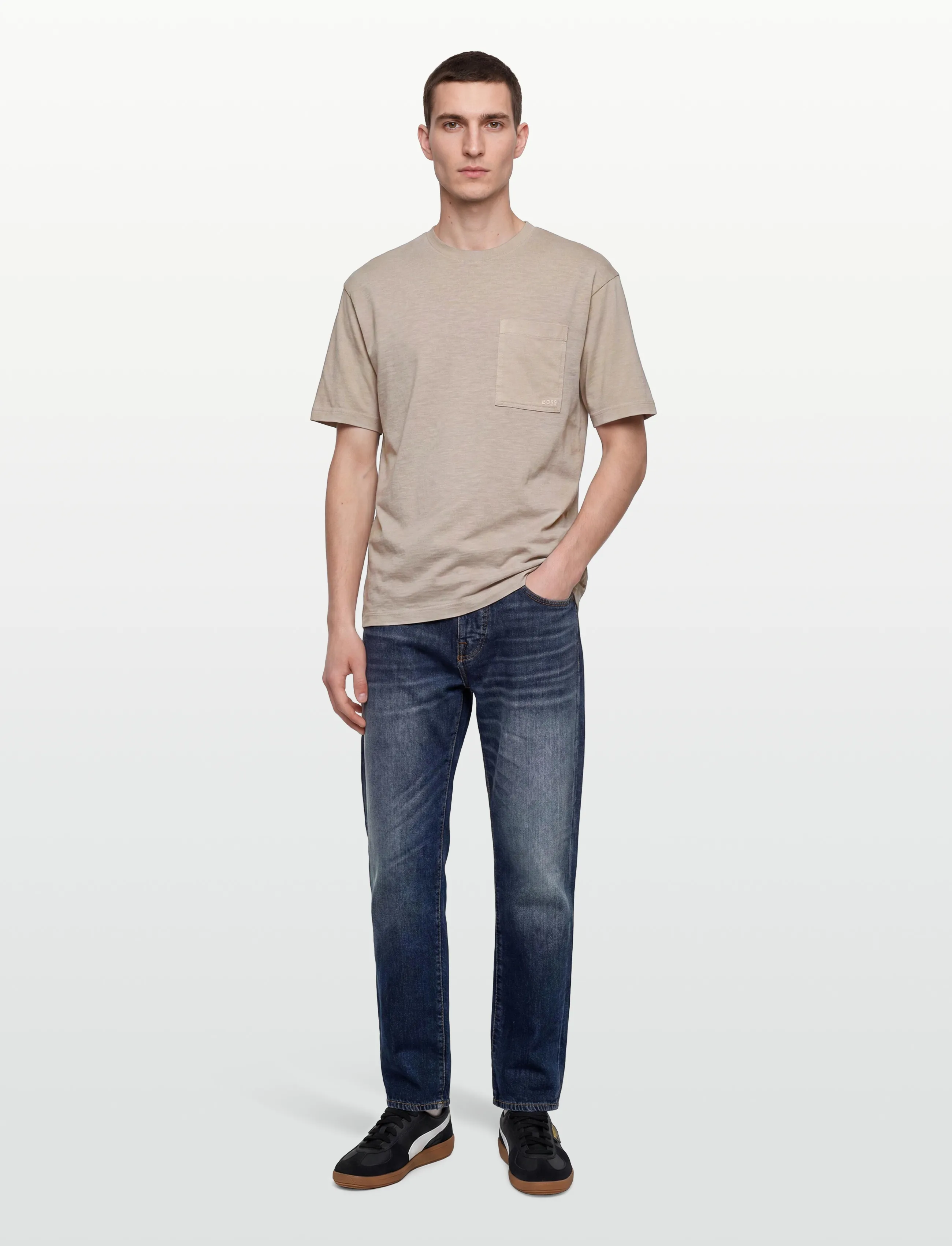 BOSS Te_Laser, XL, Beige, T-Shirts > Kortærmede, Herre