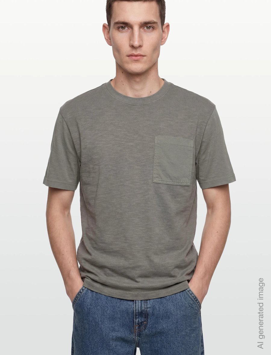 BOSS - Te_Laser - short-sleeved t-shirts - open grey - 3
