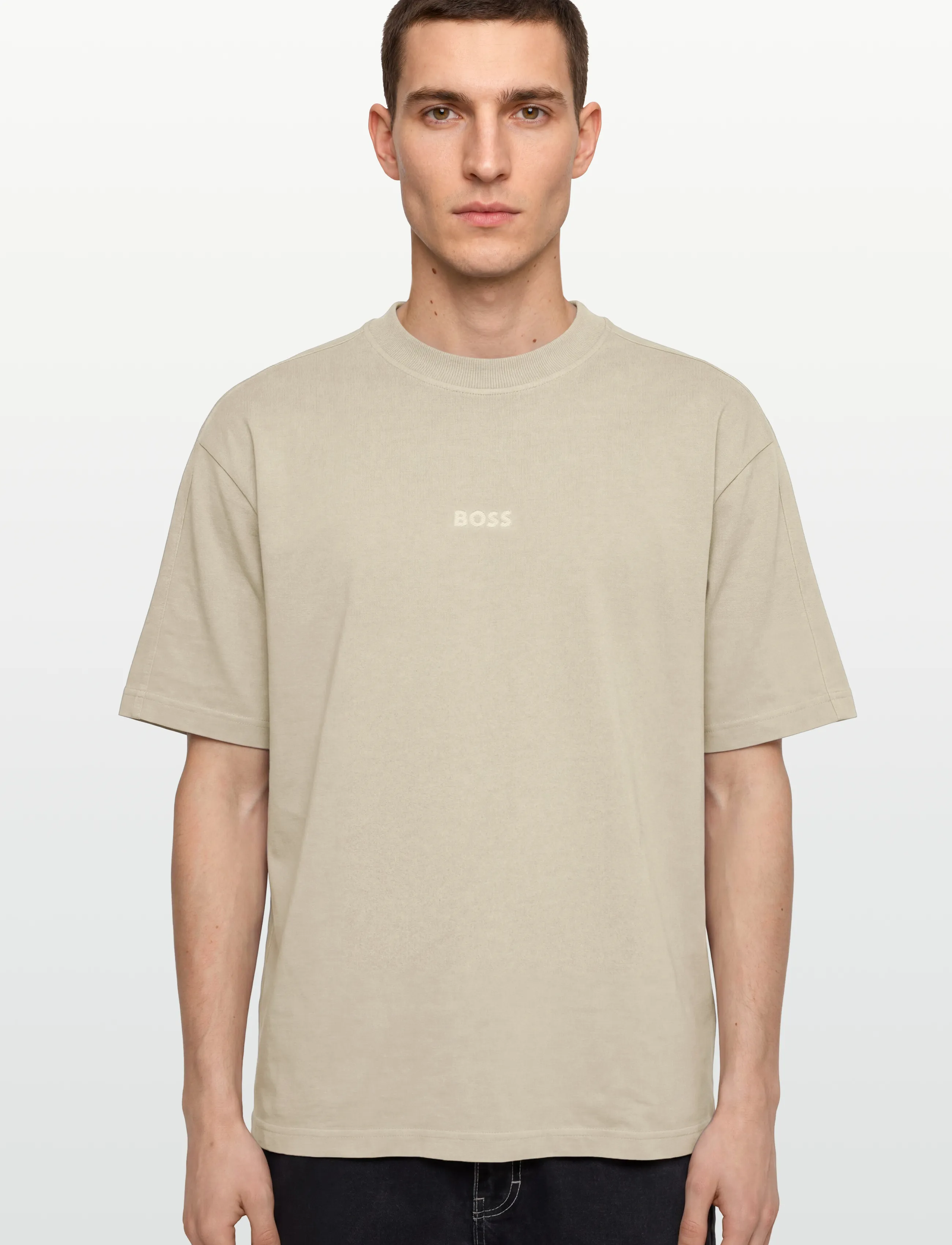 BOSS - Te_Tile - kurzärmelige t-shirts - light beige - 3