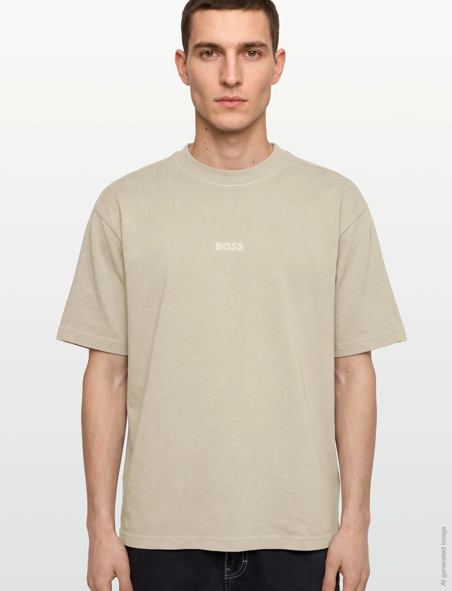 BOSS - Te_Tile - kurzärmelige t-shirts - light beige - 3