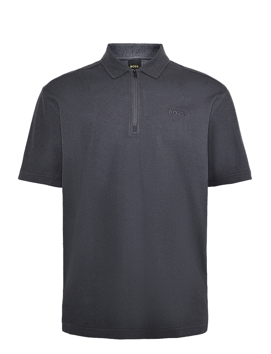 BOSS - Pe_RibNylon - knitted polos - dark blue - 0