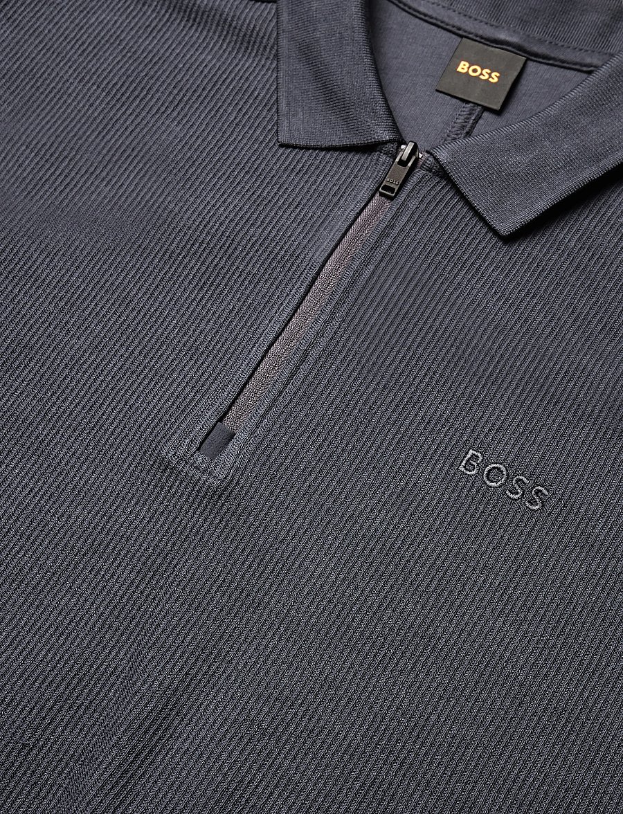 BOSS - Pe_RibNylon - knitted polos - dark blue - 2