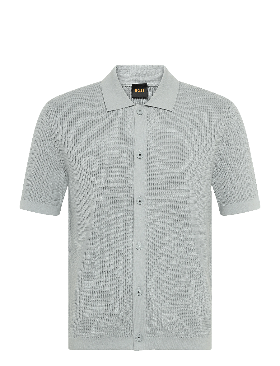 BOSS - Akepalo - langärmlige strick-polohemden - open grey - 1