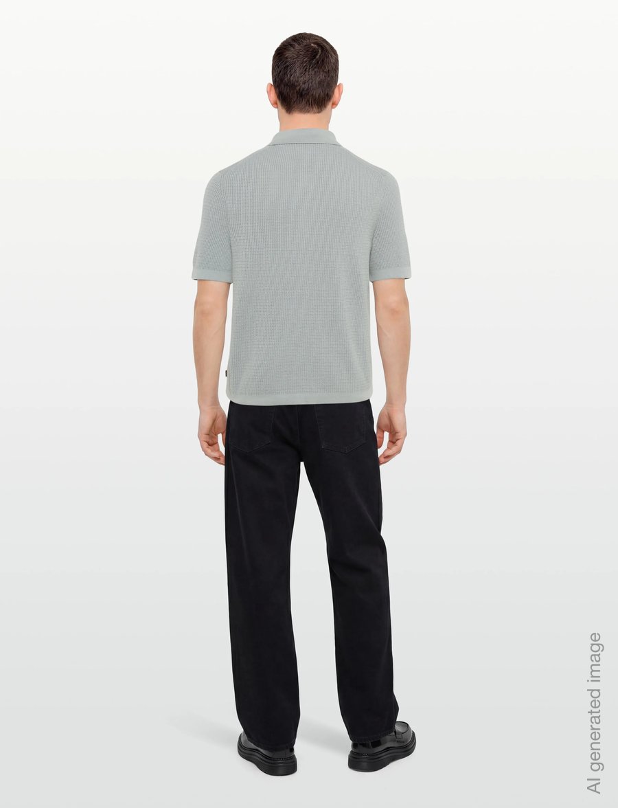 BOSS - Akepalo - langärmlige strick-polohemden - open grey - 4