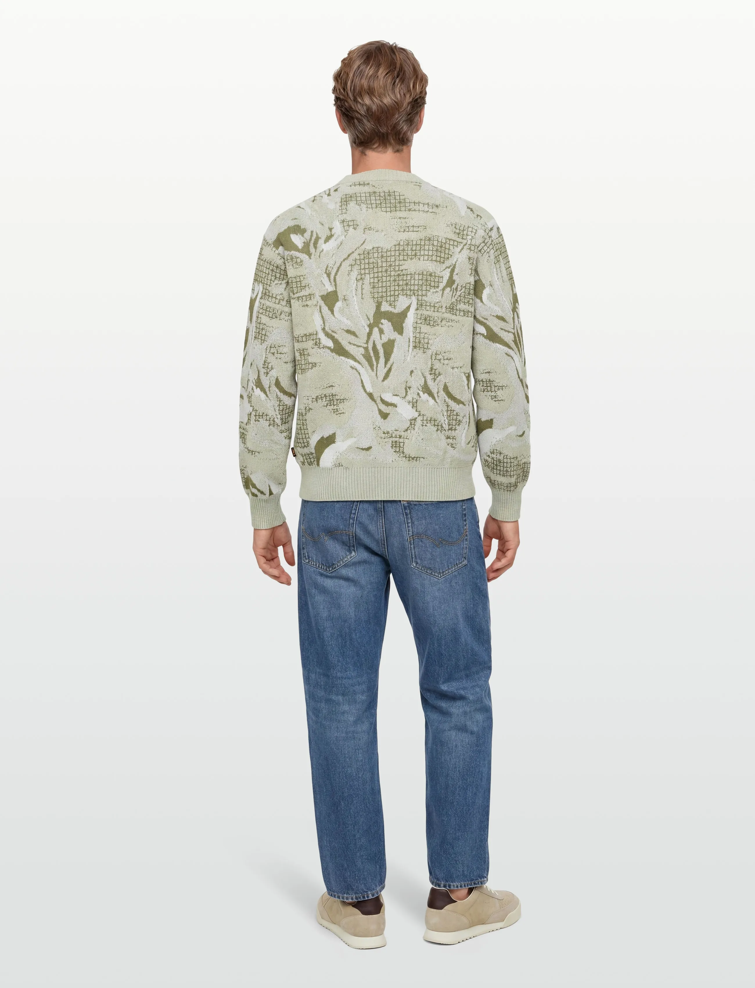 BOSS - Afloralo - rund hals - light beige - 5