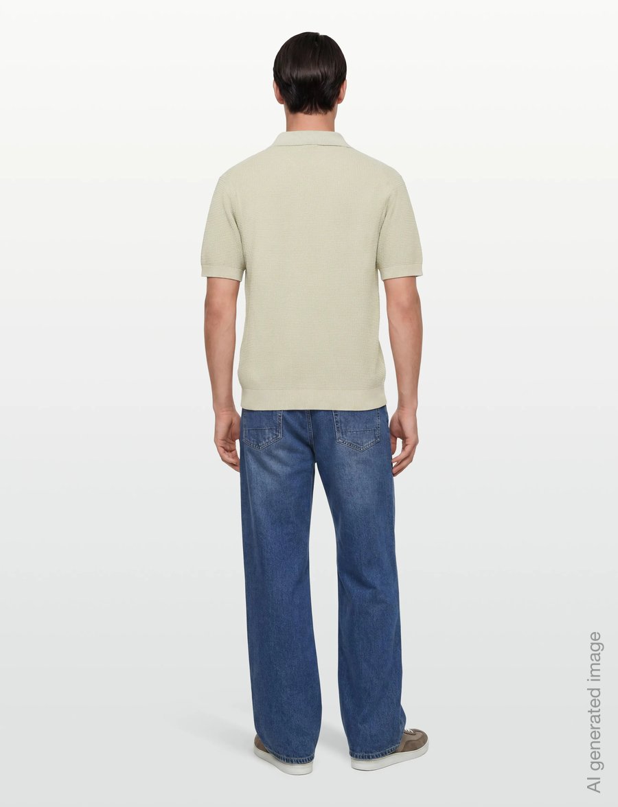 BOSS - Kocello - langärmlige strick-polohemden - light beige - 4