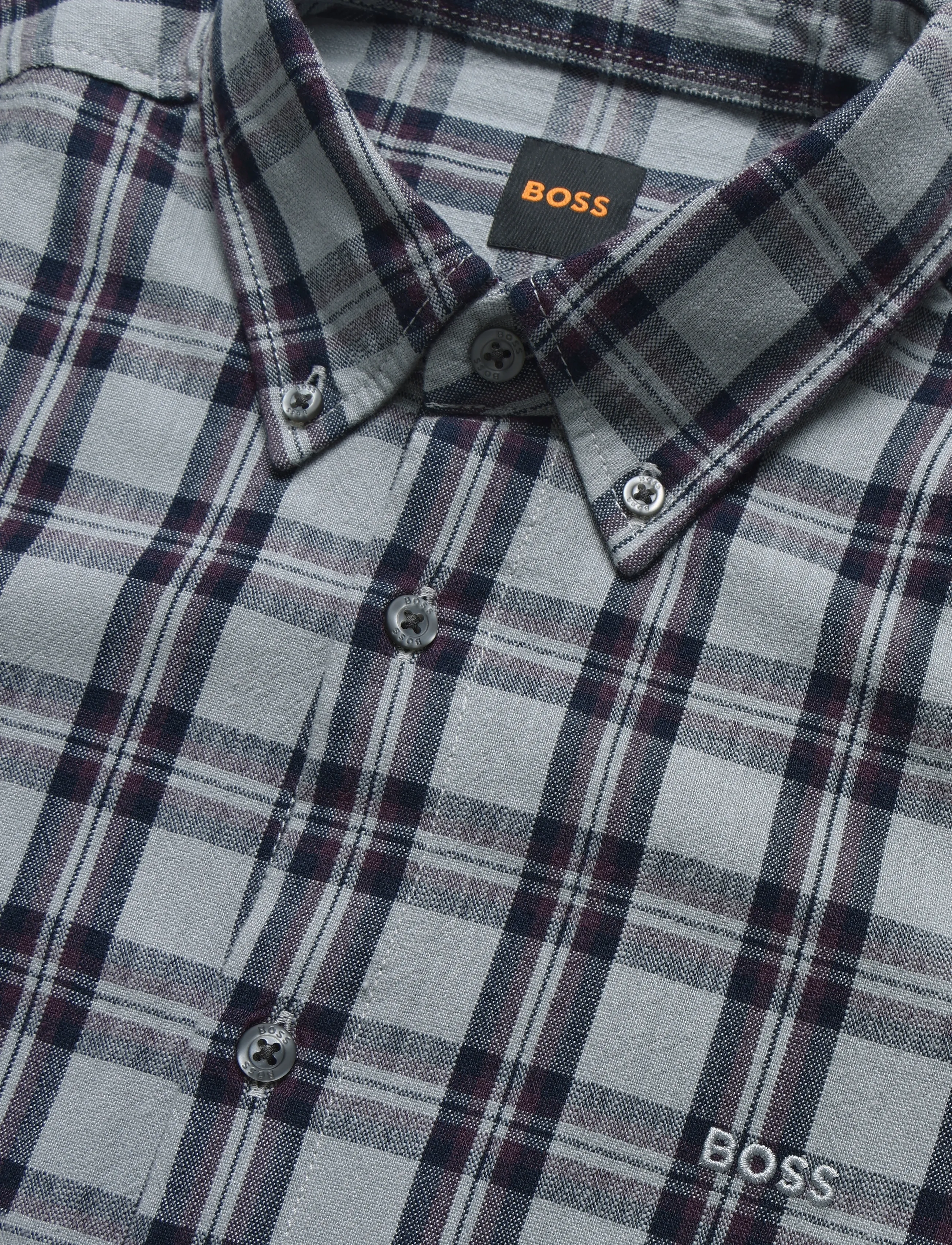BOSS - Ricoplus_M - checkered shirts - open grey - 2