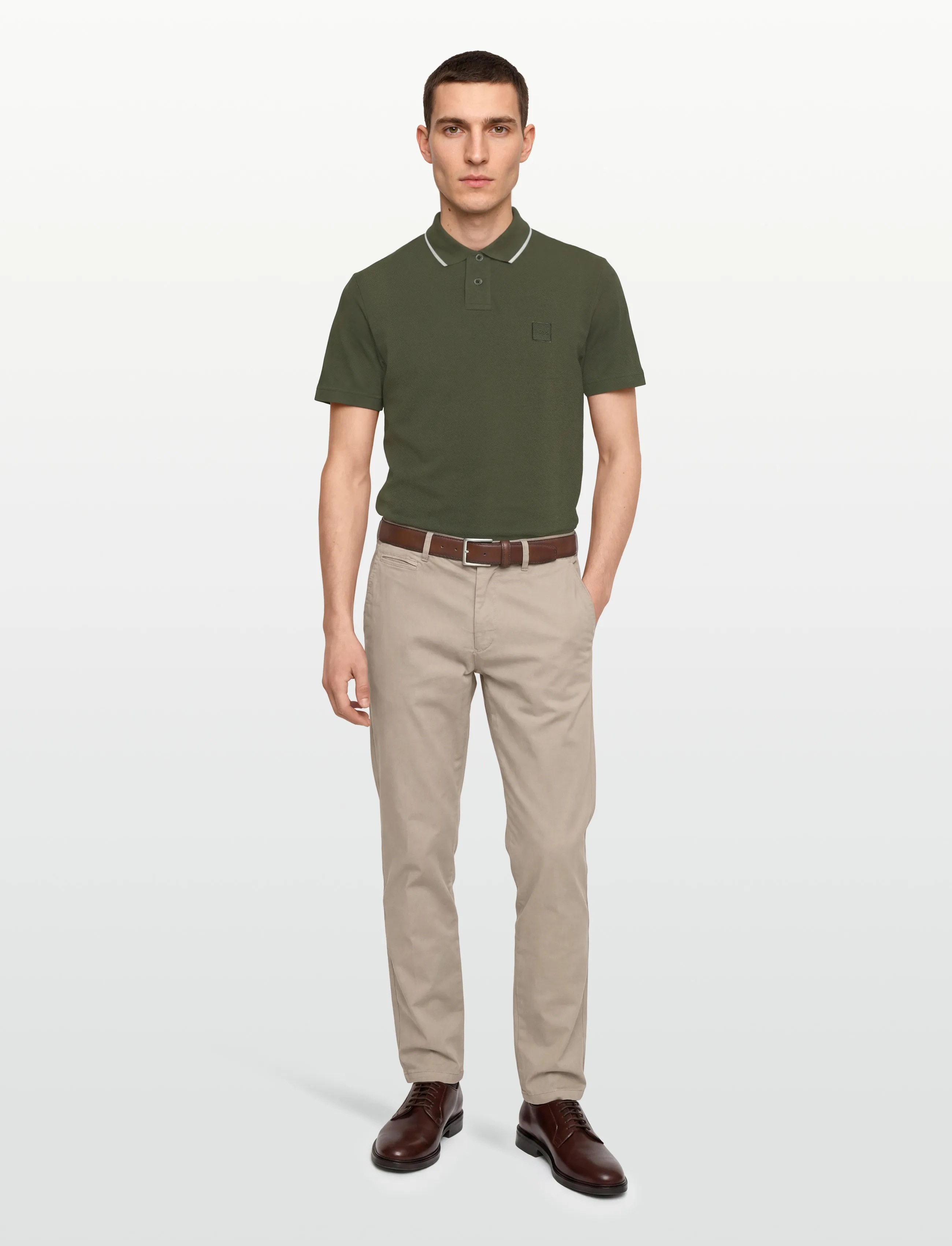 BOSS Passerford, Mænd, Poloshirt, Kakigrøn, Str: M