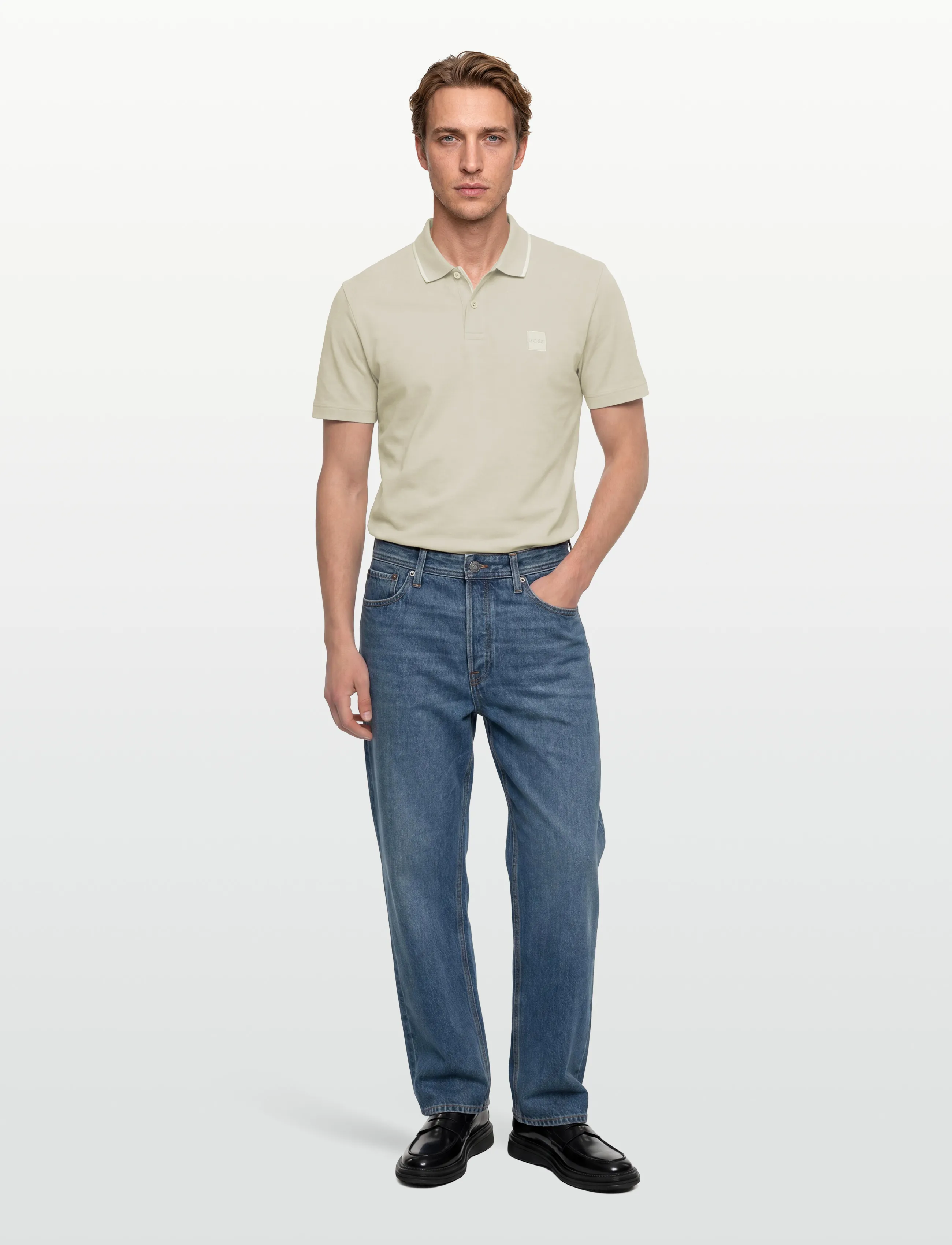 BOSS Passerford, Mænd, Poloshirt, Beige, Str: XL
