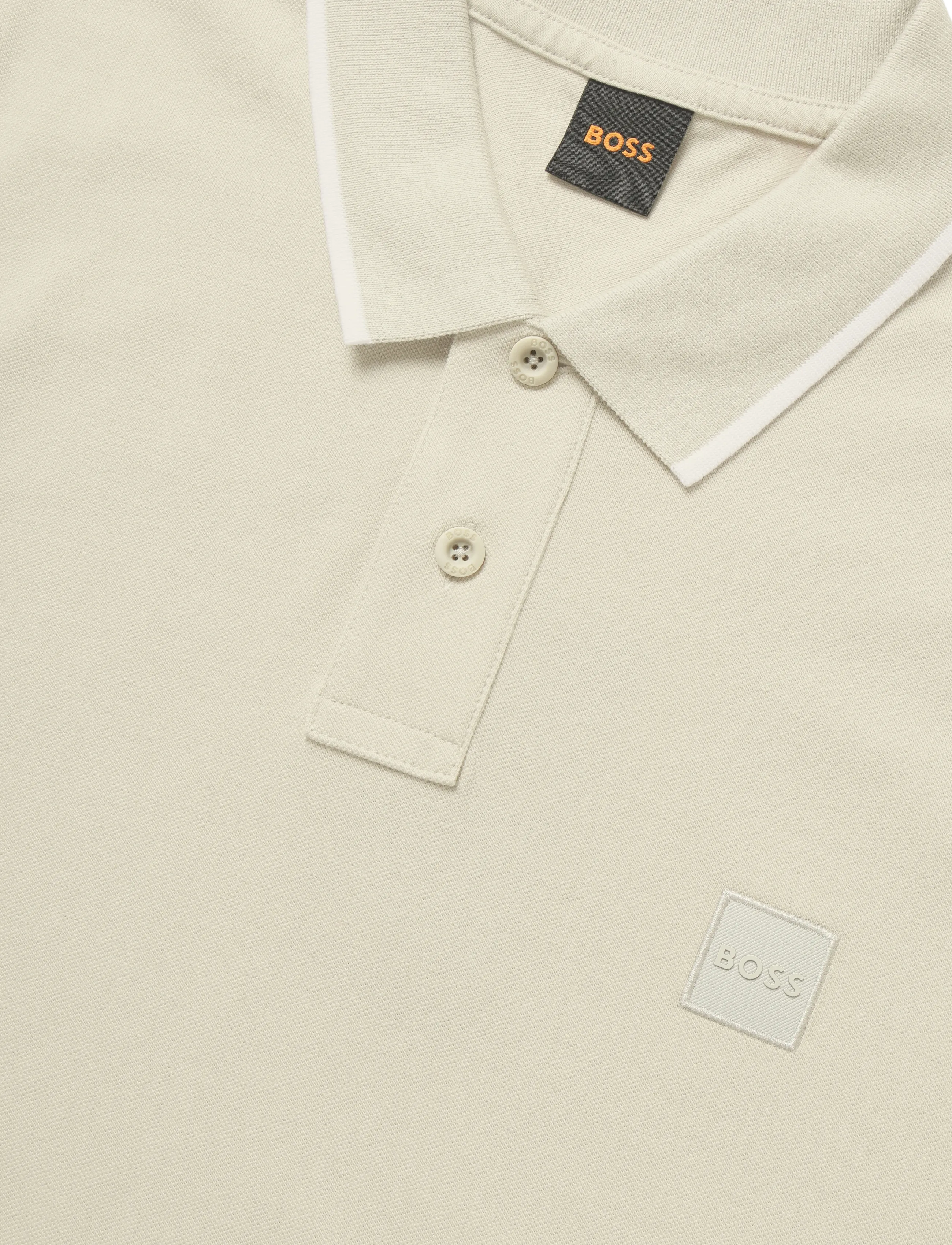 BOSS - Passerford - langärmlige strick-polohemden - light beige - 2