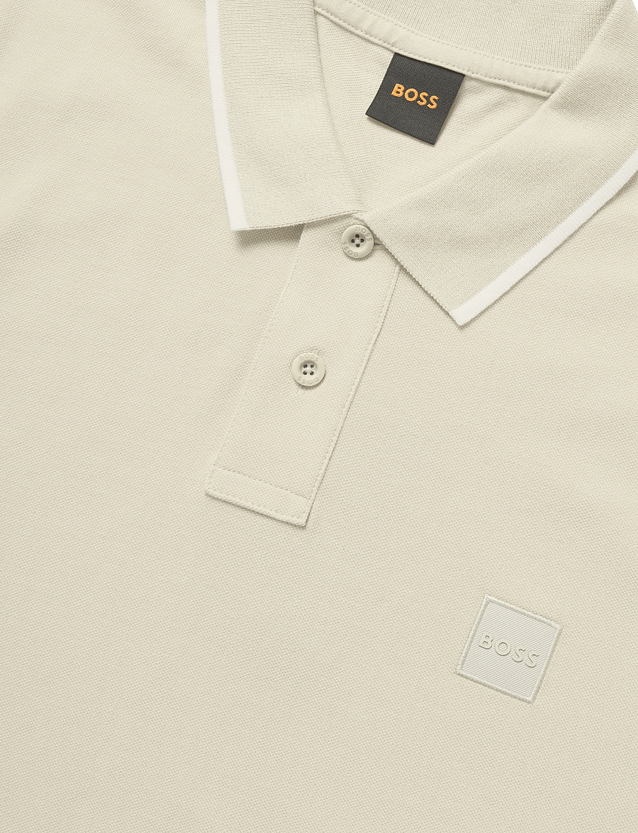 BOSS - Passerford - langärmlige strick-polohemden - light beige - 2