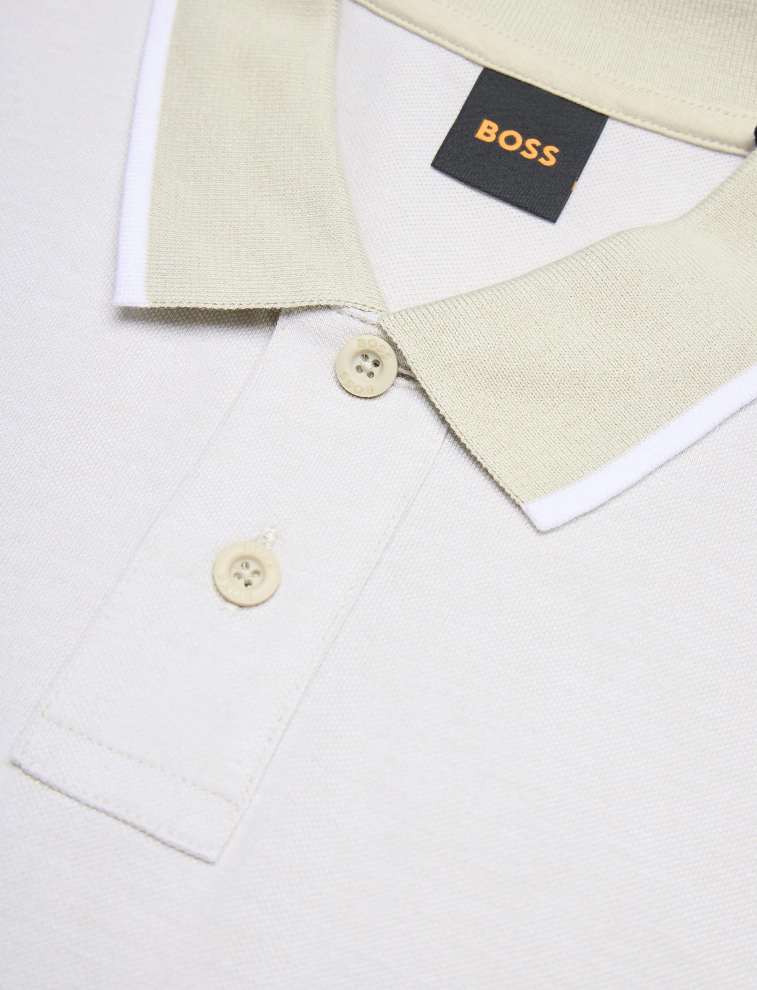 BOSS - Passerford - langärmlige strick-polohemden - light beige - 2