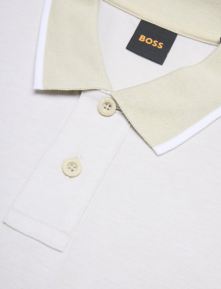 BOSS - Passerford - langärmlige strick-polohemden - light beige - 2