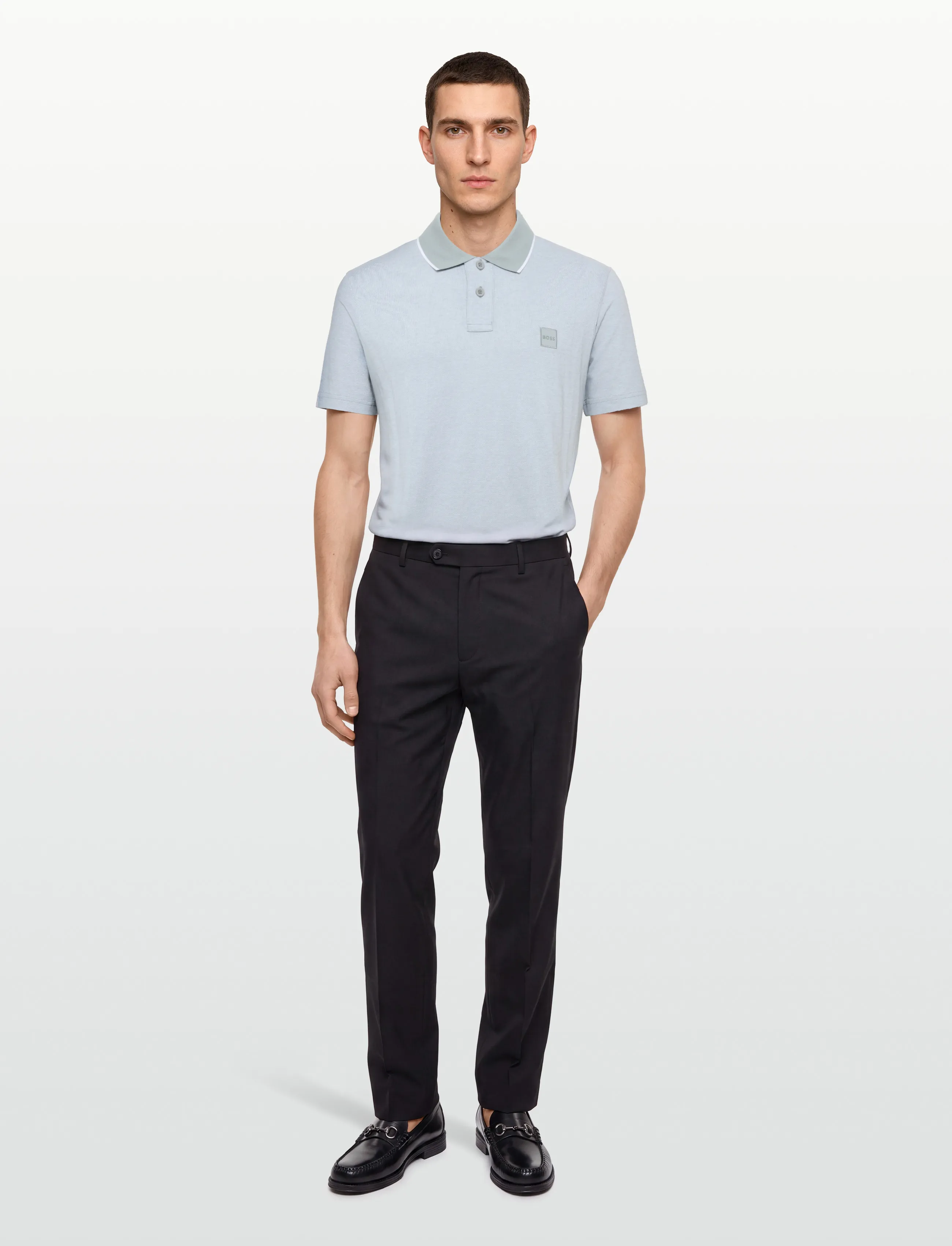 BOSS Passerford, Mænd, Poloshirt, Grå, Str: S