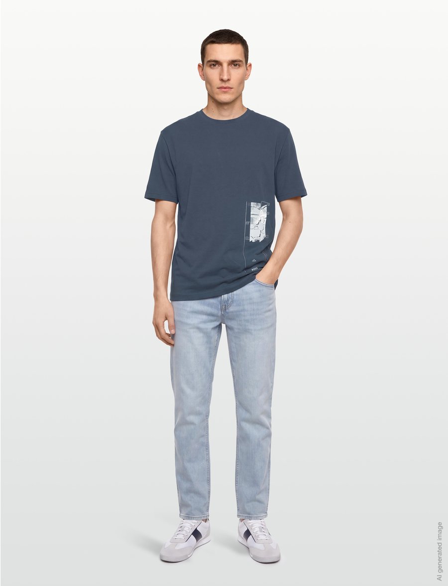 BOSS - Te_Journey - kurzärmelige t-shirts - dark blue - 0