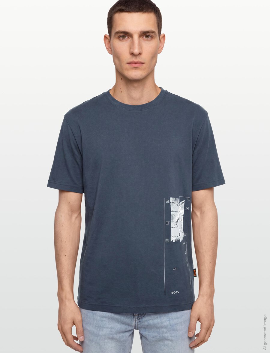 BOSS - Te_Journey - kurzärmelige t-shirts - dark blue - 3