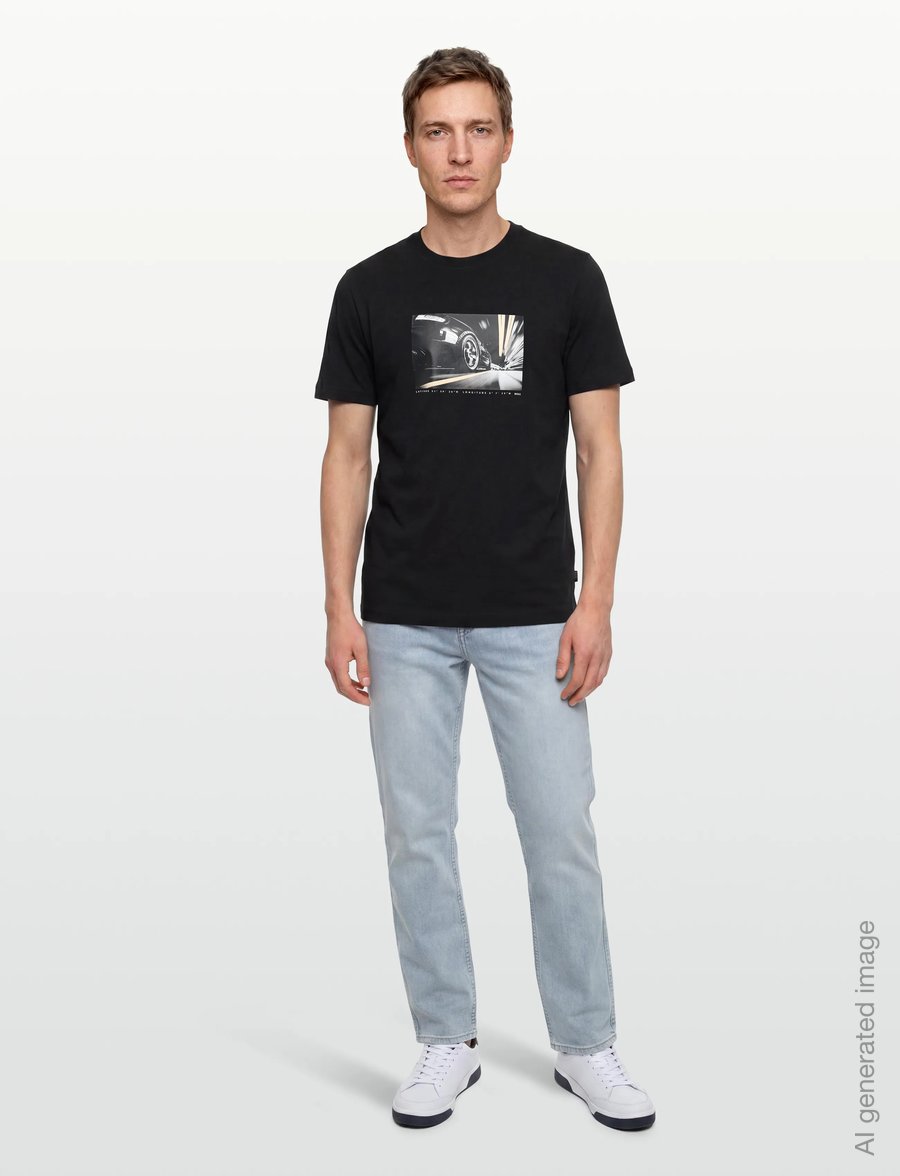 BOSS - Te_Motors - kurzärmelige t-shirts - black - 0