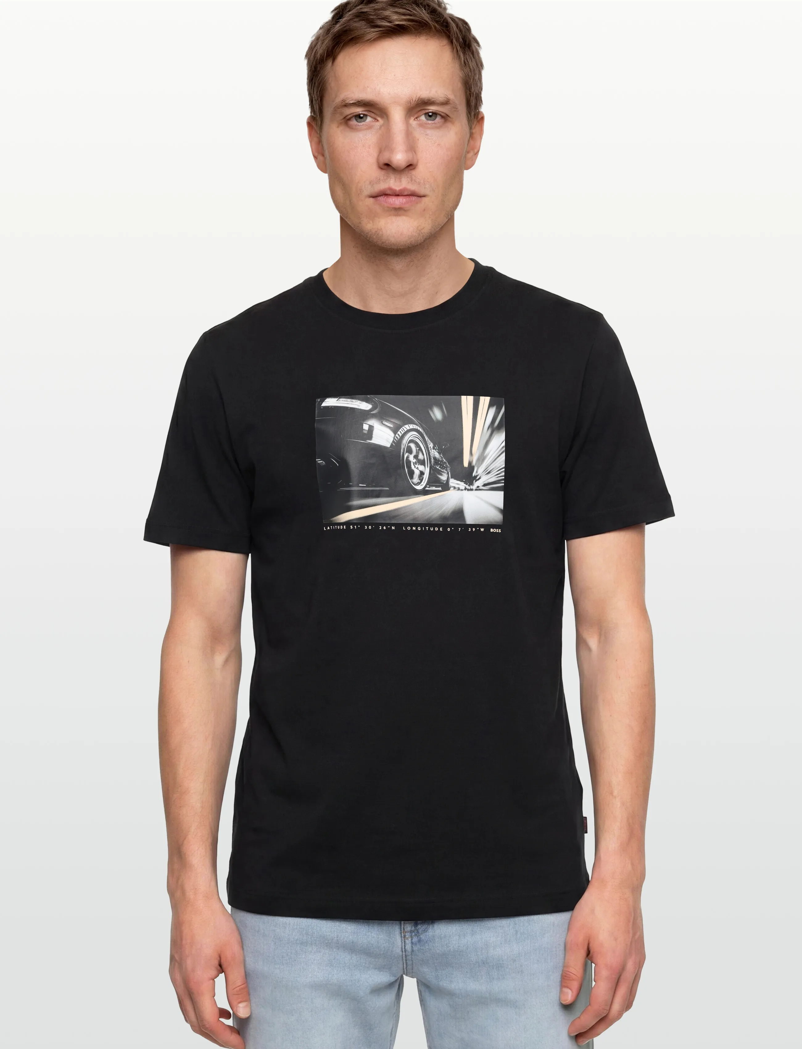 BOSS - Te_Motors - kurzärmelige t-shirts - black - 3