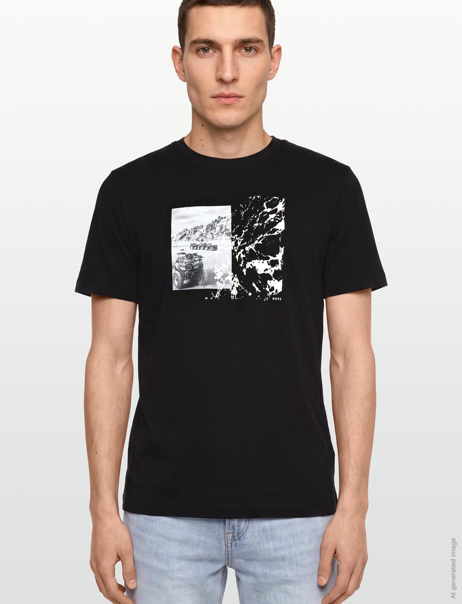 BOSS - Te_Motors - kortærmede t-shirts - black - 3