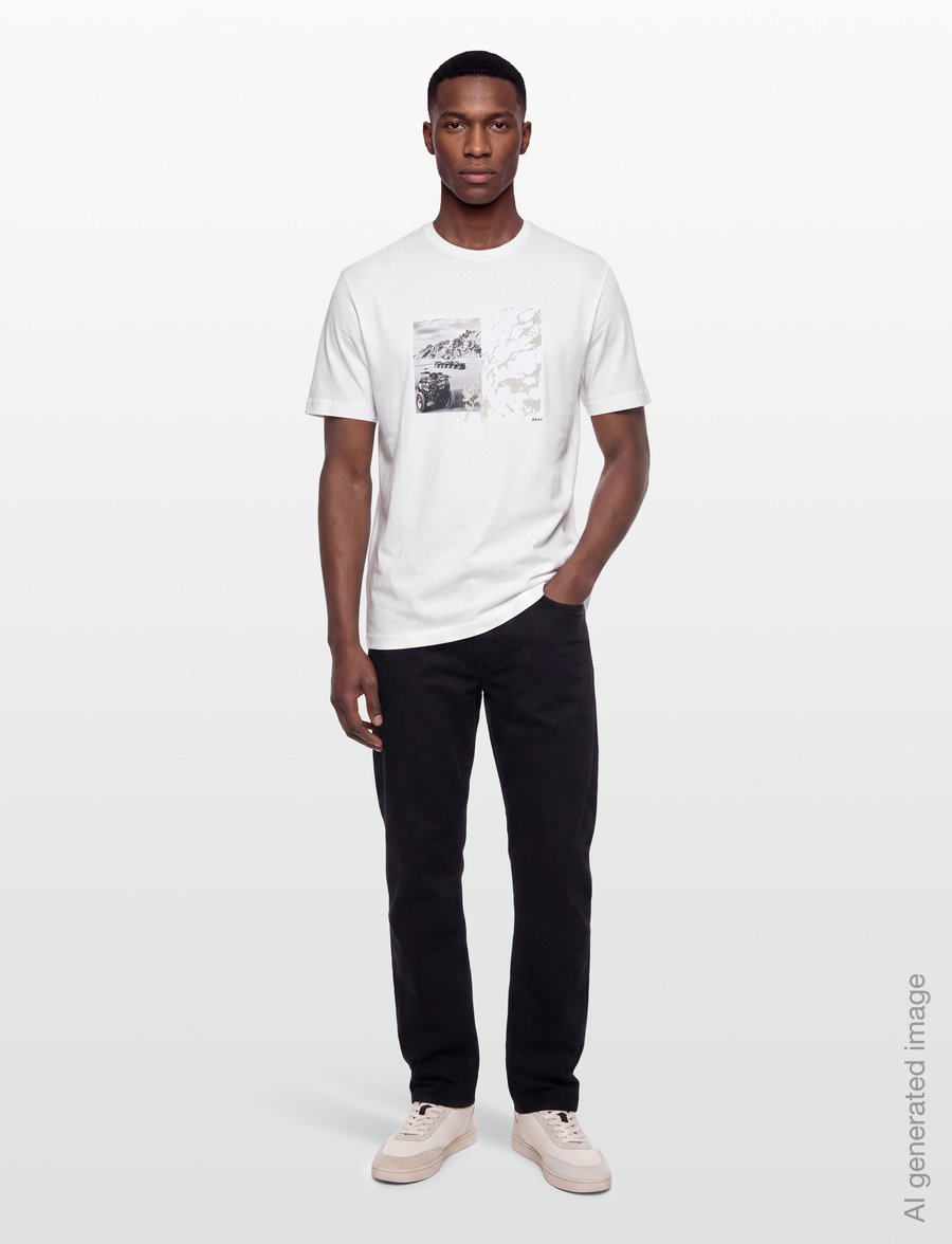 BOSS - Te_Motors - short-sleeved t-shirts - natural - 0