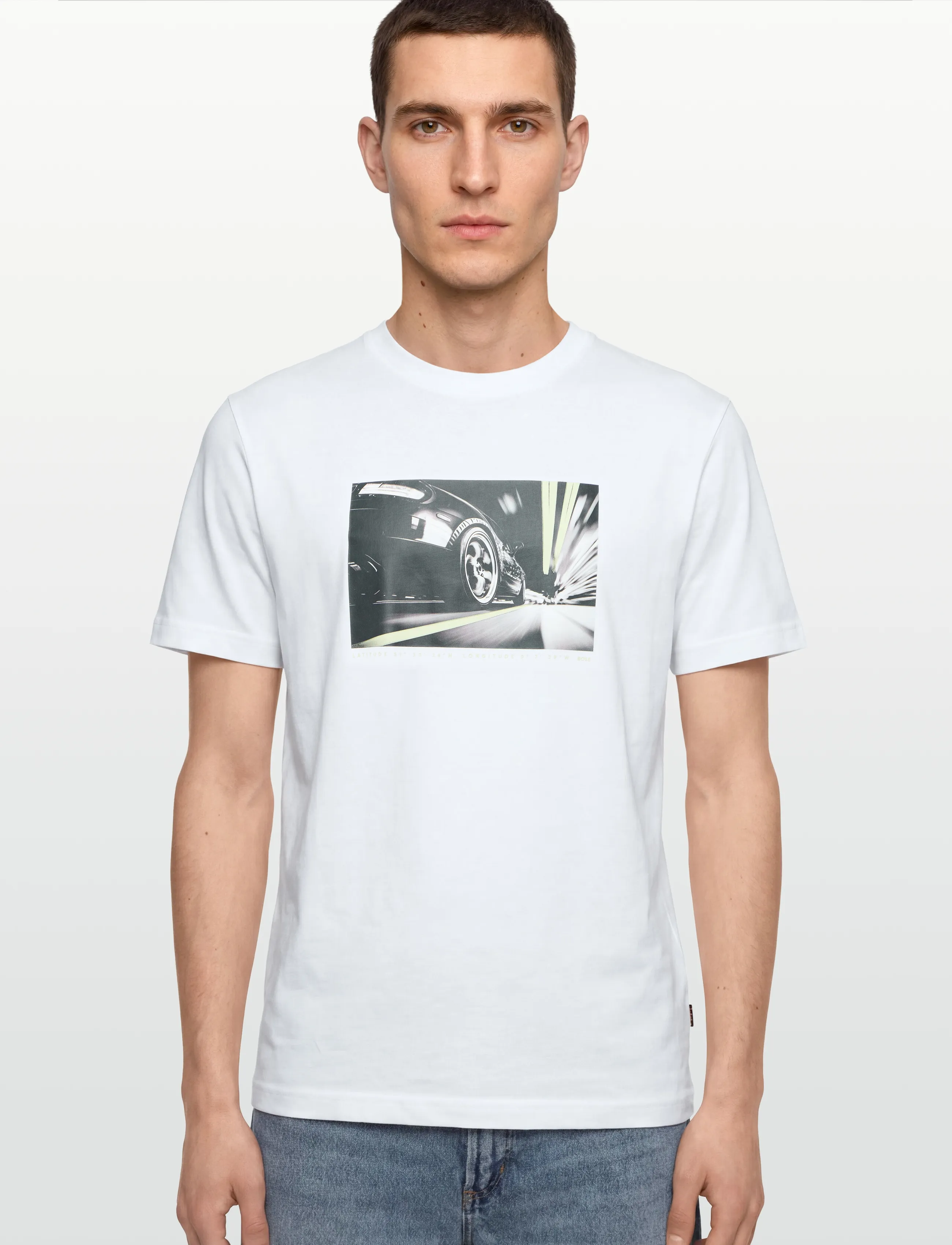 BOSS - Te_Motors - kurzärmelige t-shirts - white - 3
