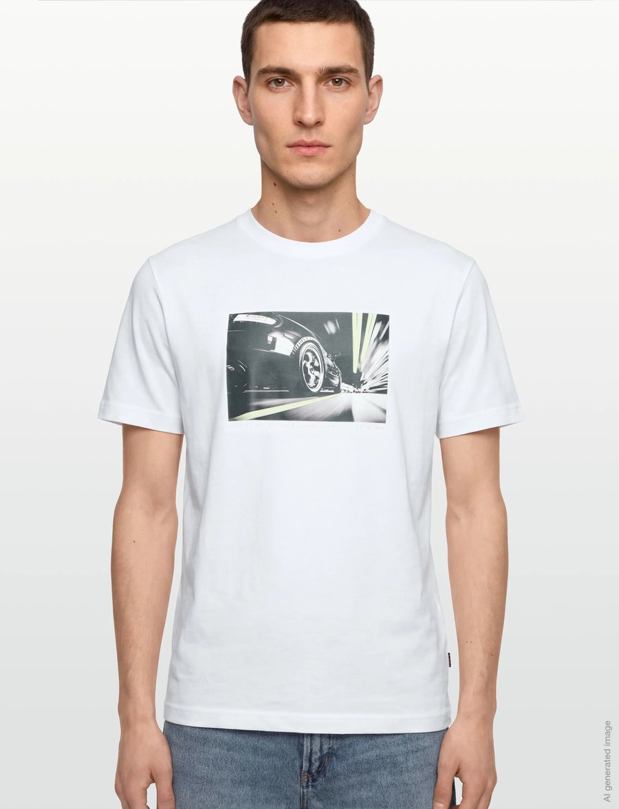 BOSS - Te_Motors - kurzärmelige t-shirts - white - 3