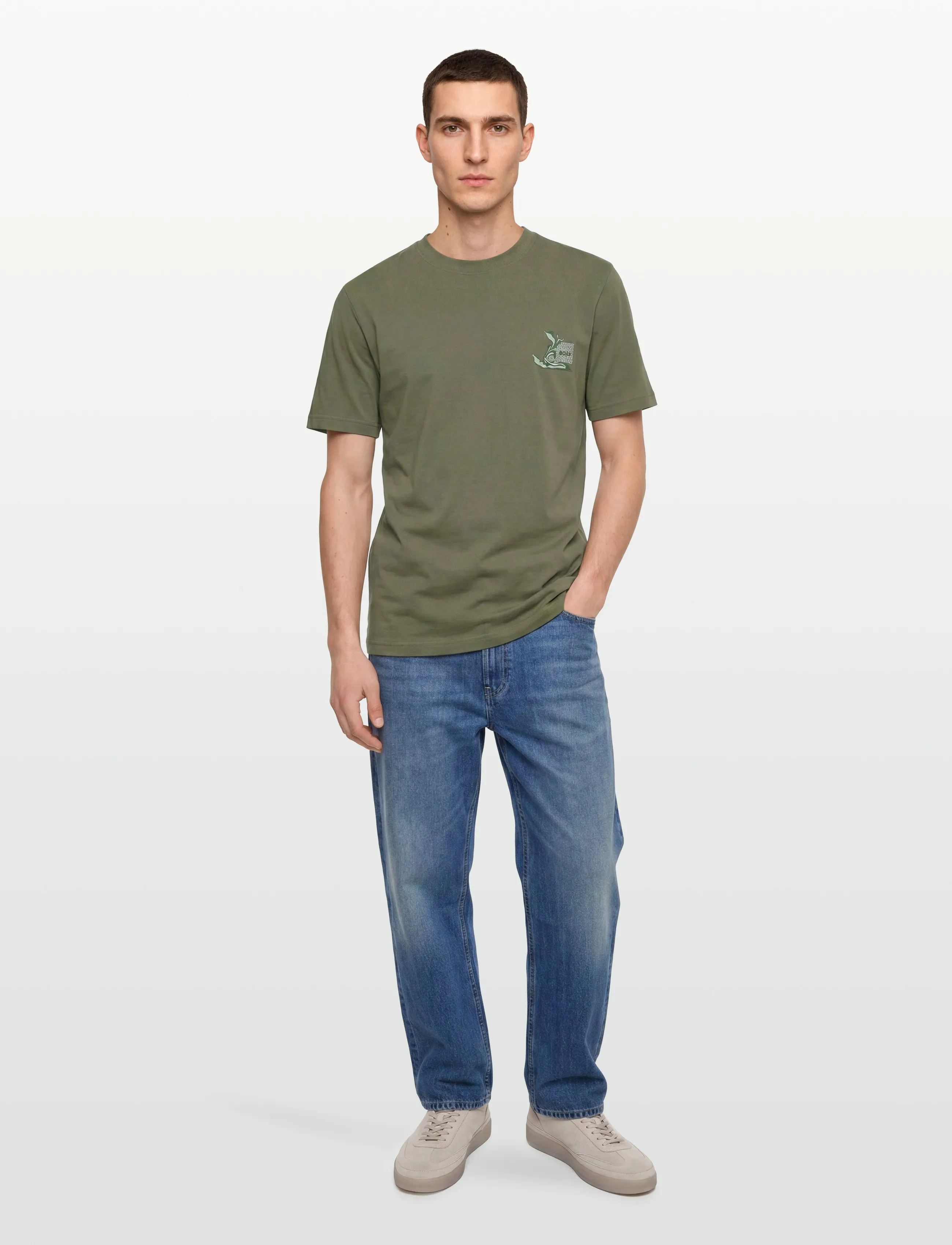 BOSS Te_Blueprint - Fitness & Løb - BRIGHT GREEN / khaki/green