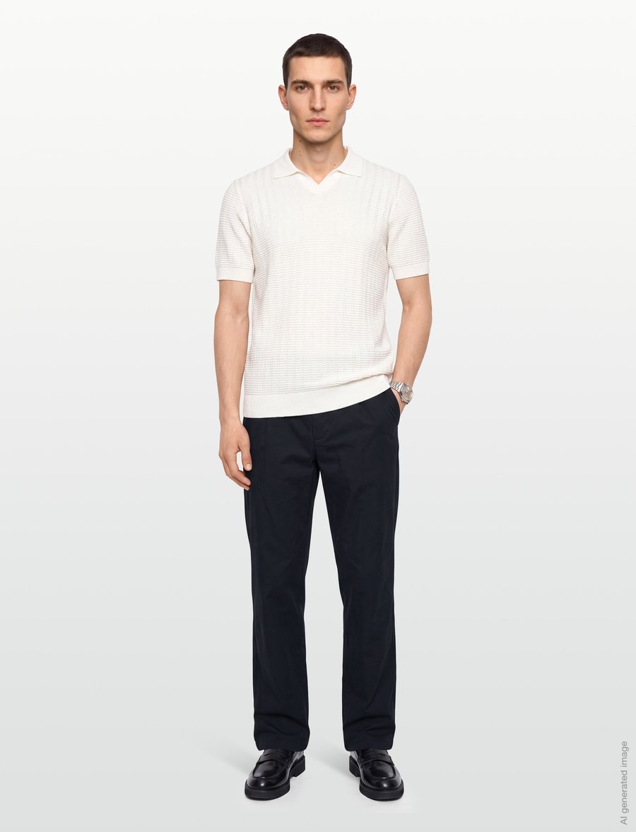 BOSS - Chino_ST_Pleated_1 - casual byxor - dark blue - 0