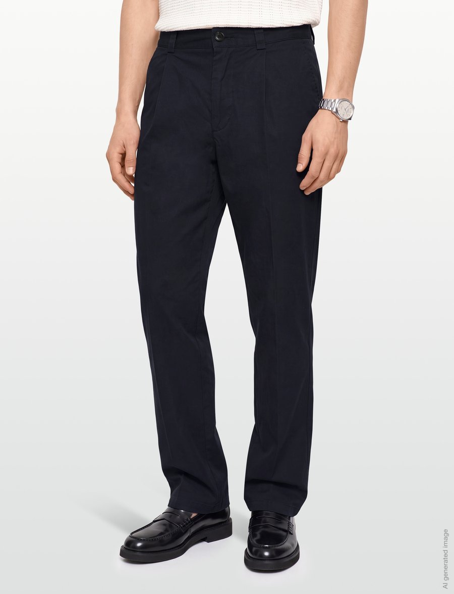 BOSS - Chino_ST_Pleated_1 - casual byxor - dark blue - 3