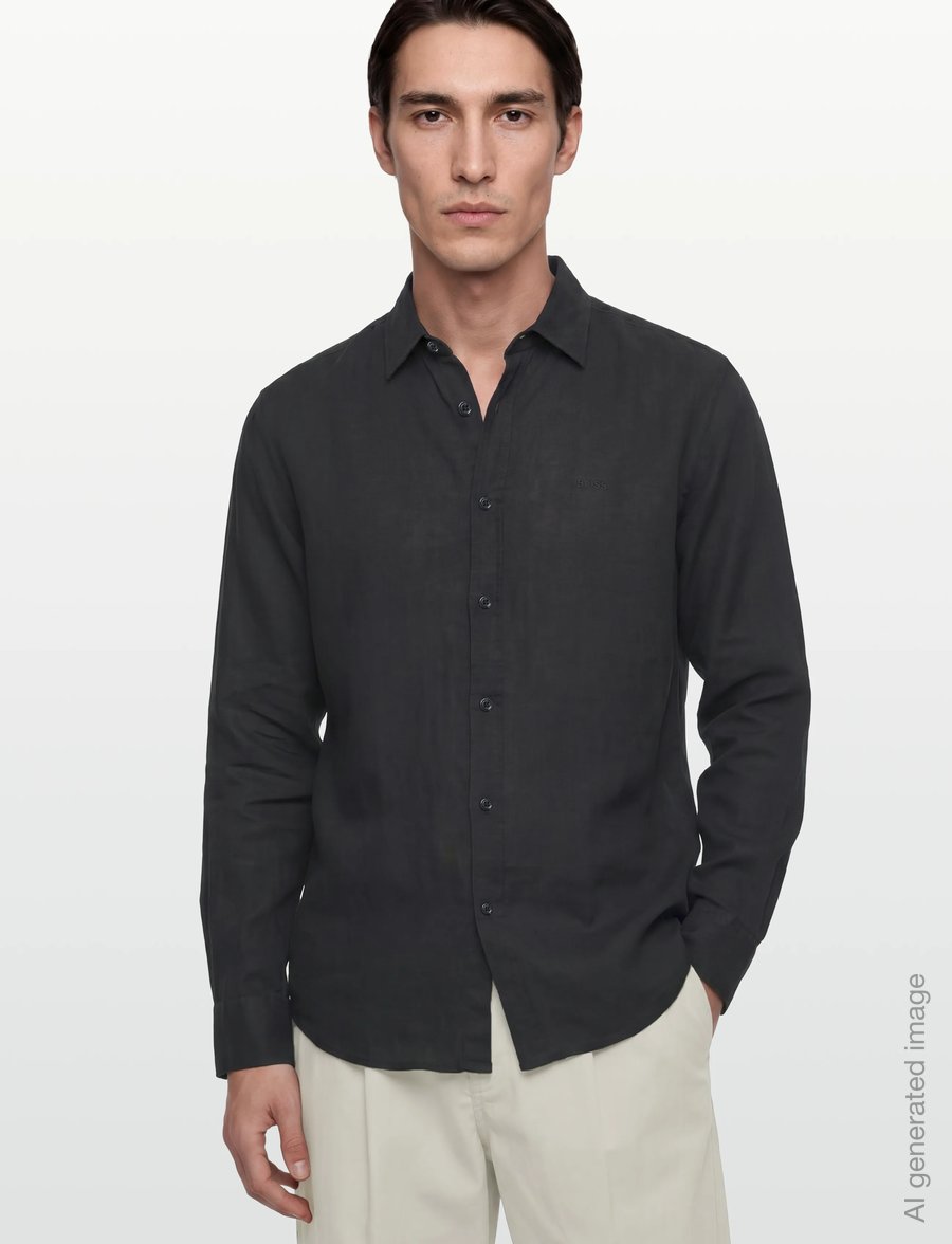 BOSS - Relegant_6_M - linen shirts - black - 3