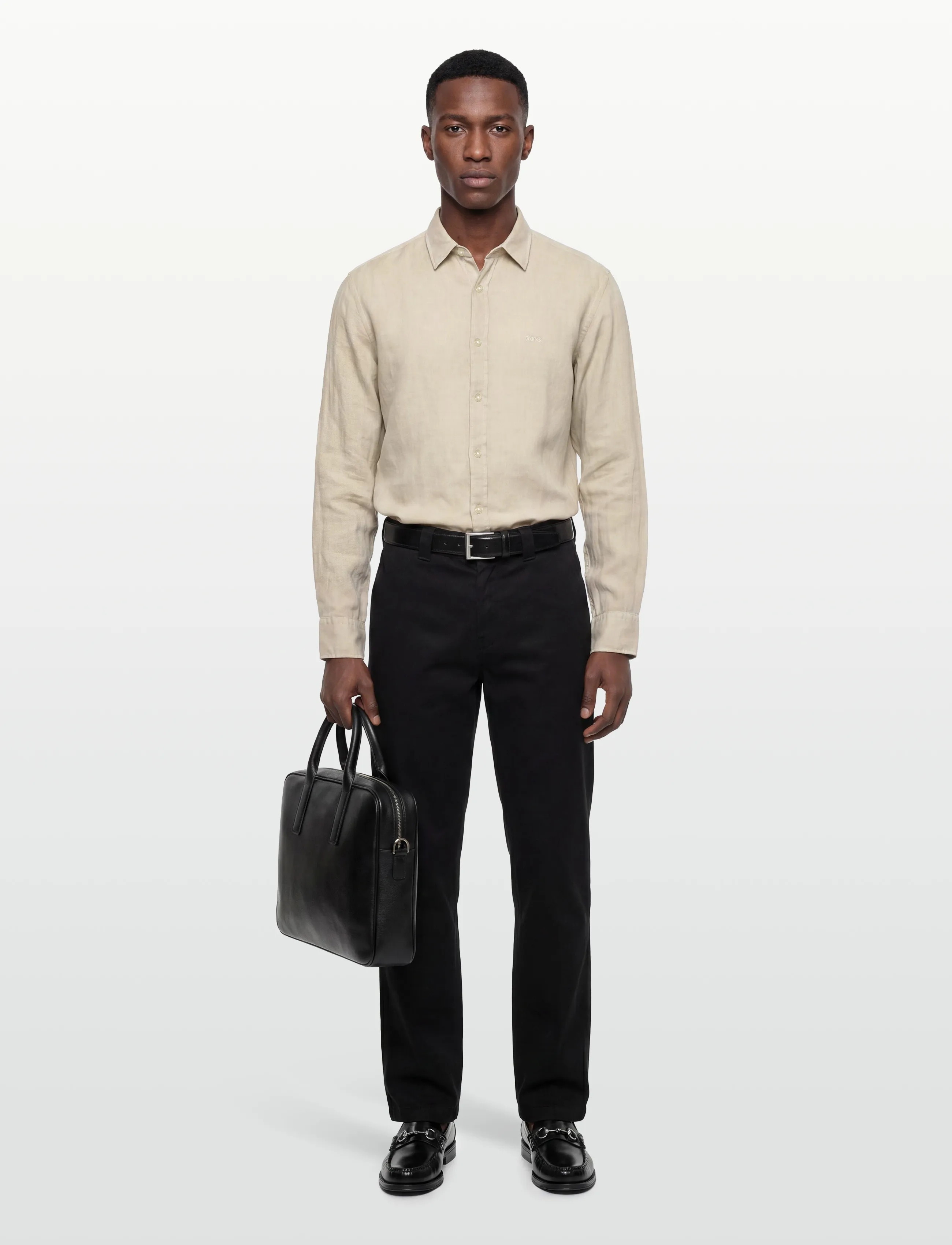 BOSS Relegant_6_M - Hørskjorter - LIGHT BEIGE / beige