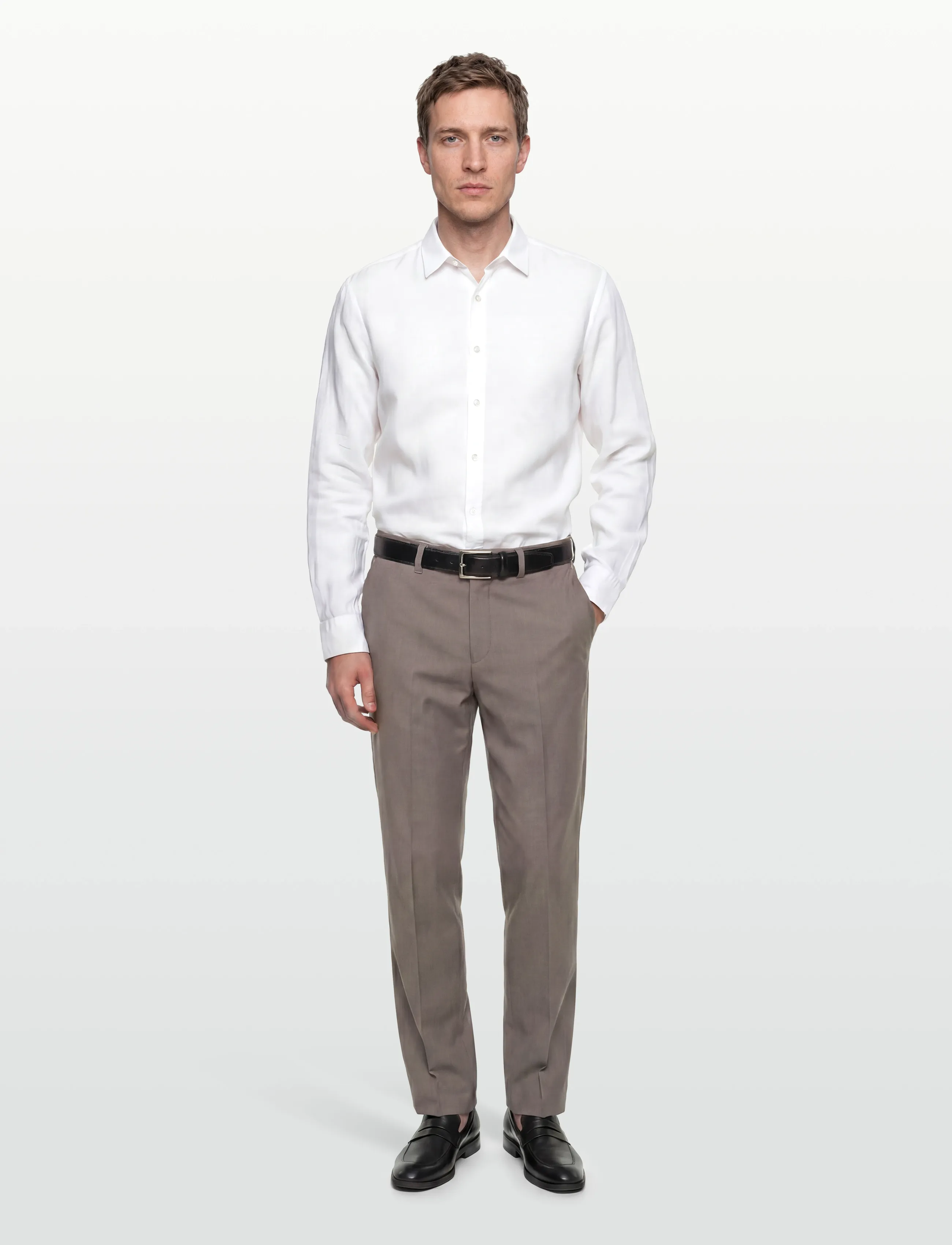 BOSS Relegant_6_M, L, Shirts, Weiß - Linen Männerswear