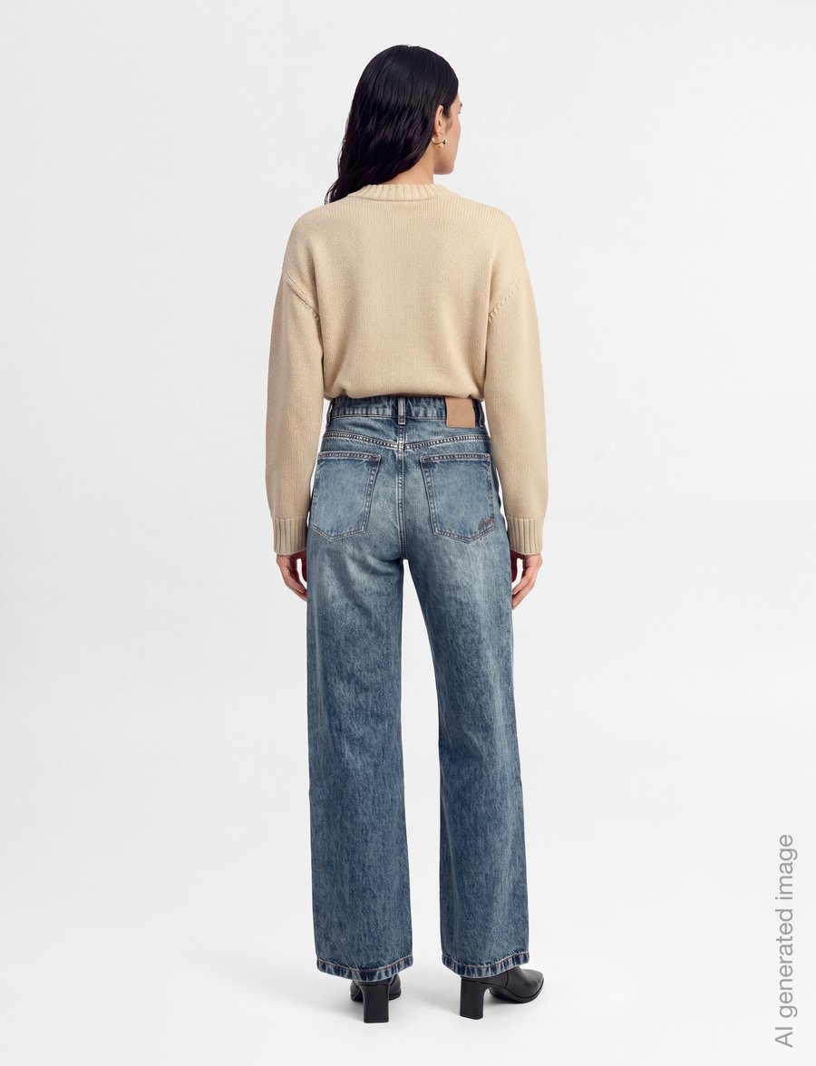 BOSS - C_MARLENE HR 16.0 - wide leg jeans - medium blue - 4