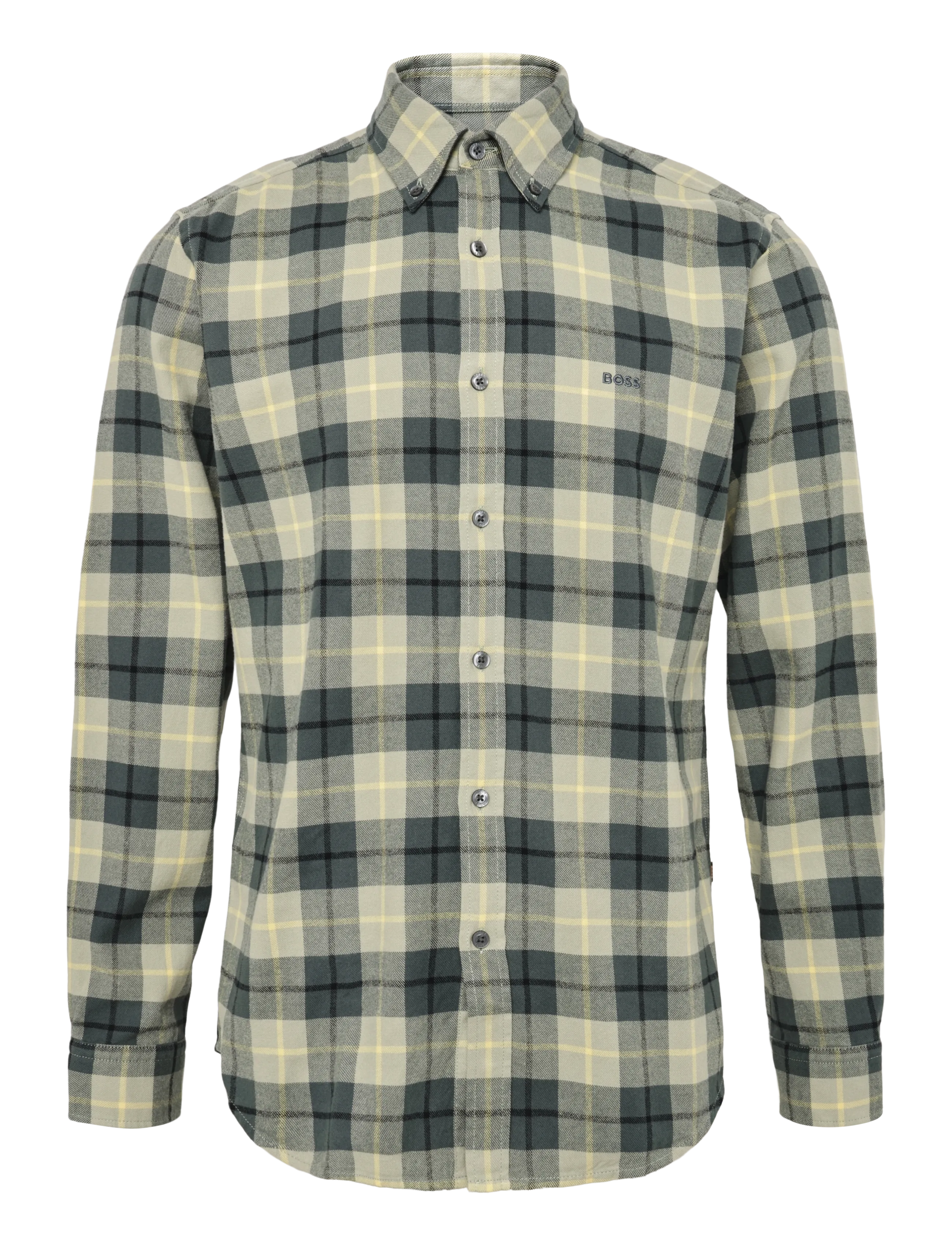 BOSS Rickert_M - Checkered shirts - OPEN GREEN / green