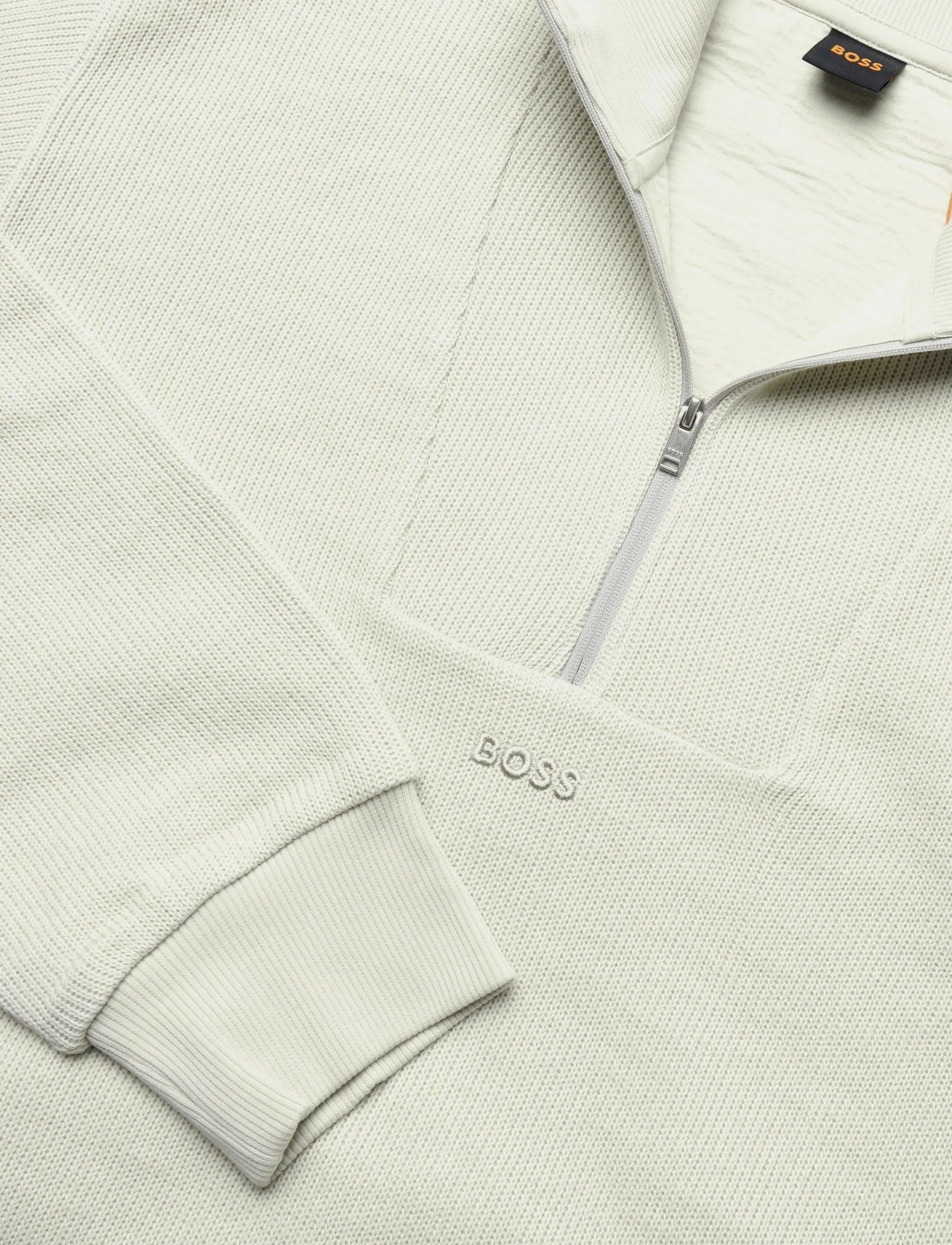 BOSS - Ze_Frost - pullover mit halbem reißverschluss - light beige - 2